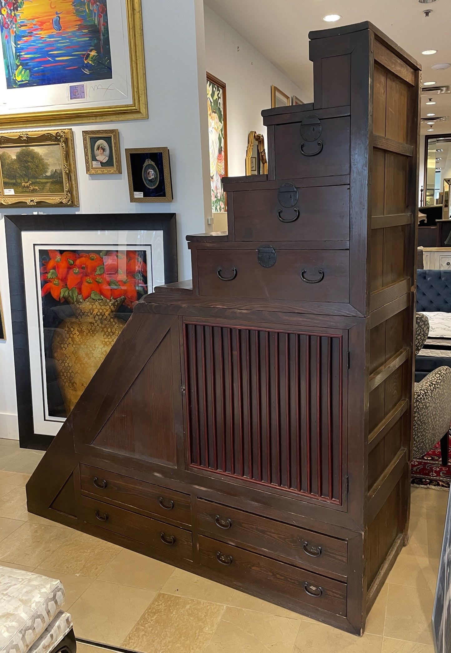 Antique Japanese Kaidan Step Tansu, AS IS (0MZ001)