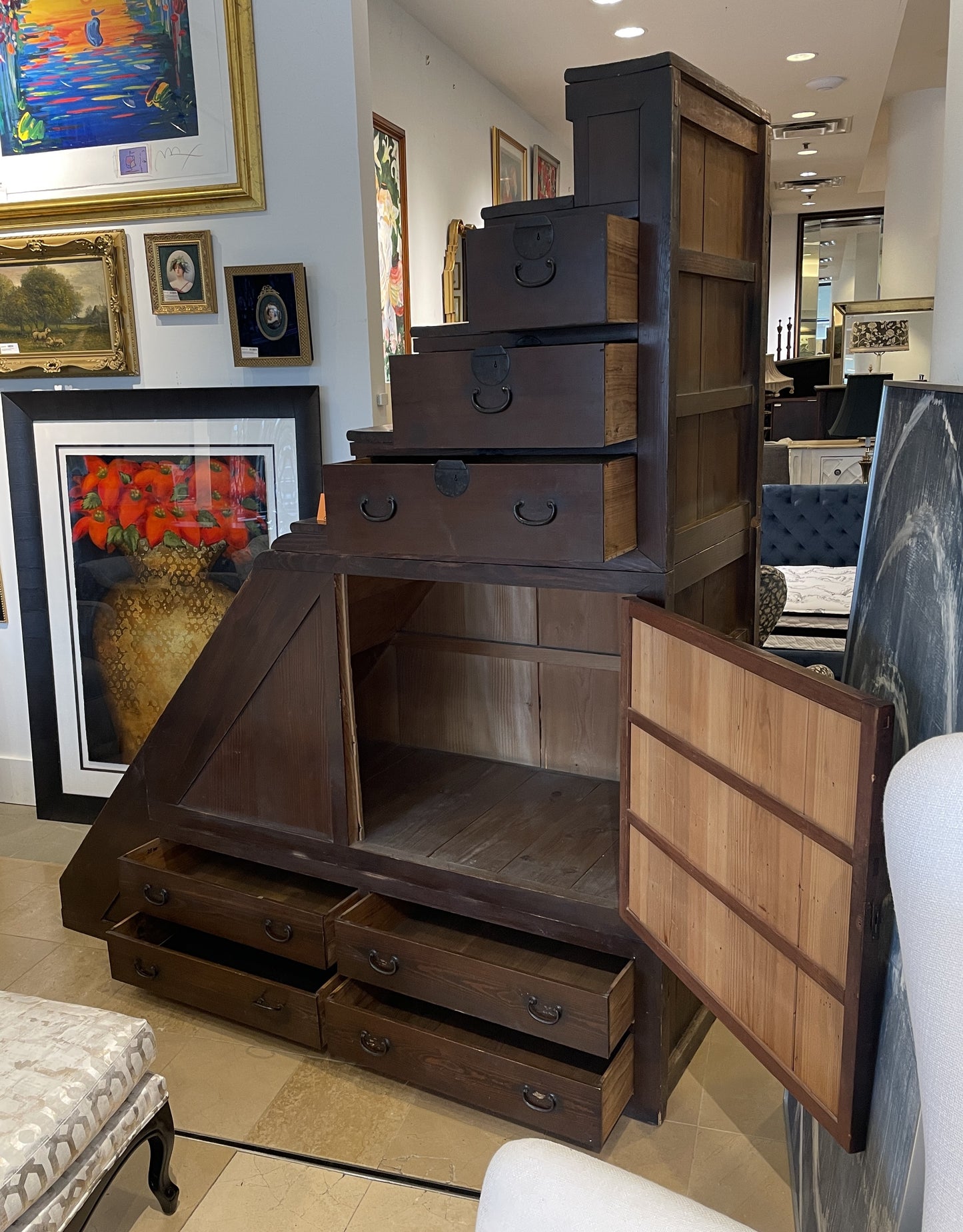 Antique Japanese Kaidan Step Tansu, AS IS (0MZ001)