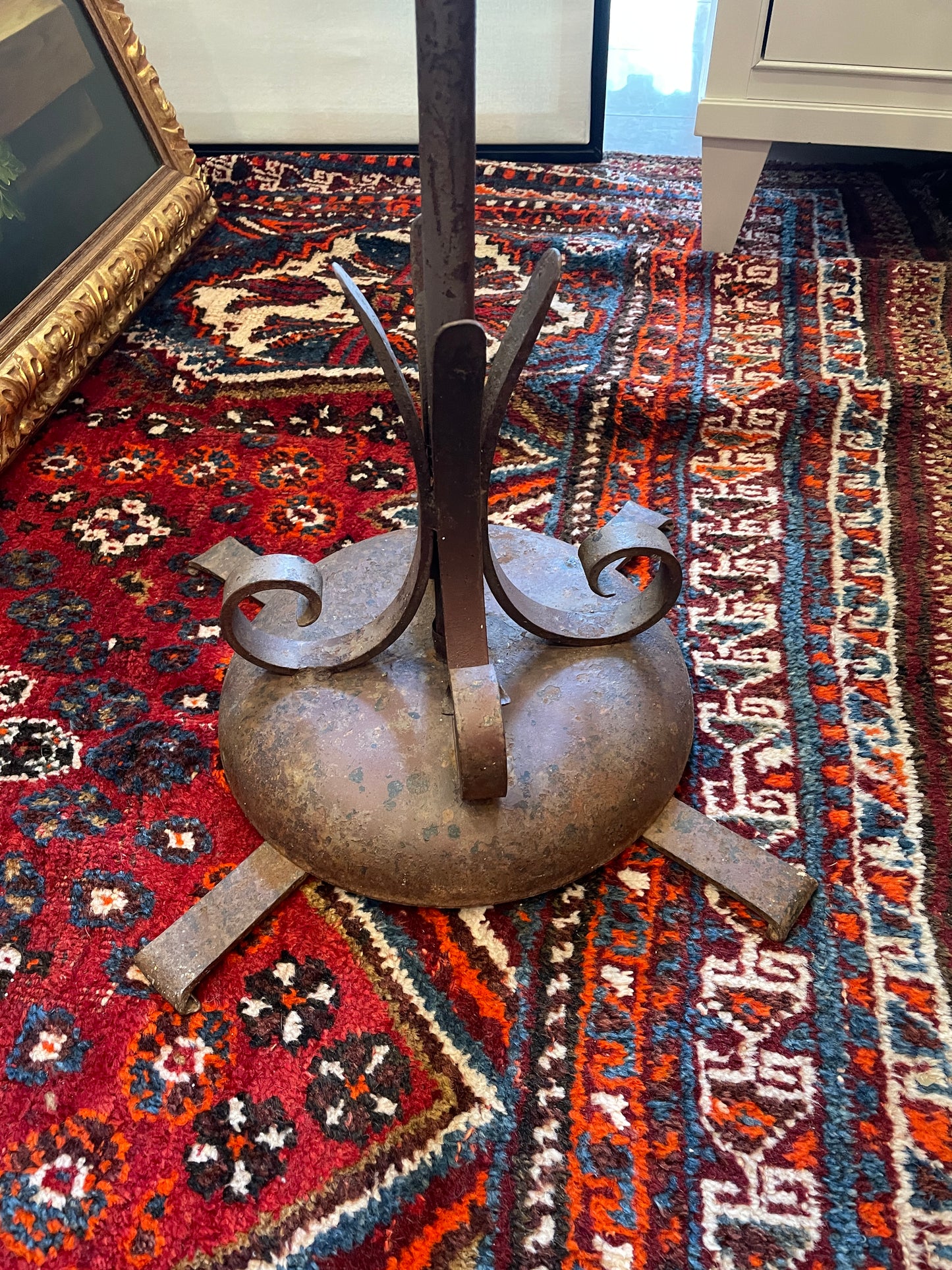 Antique Wrought Iron Floor Candelabra, Spanish (0JL02Z)