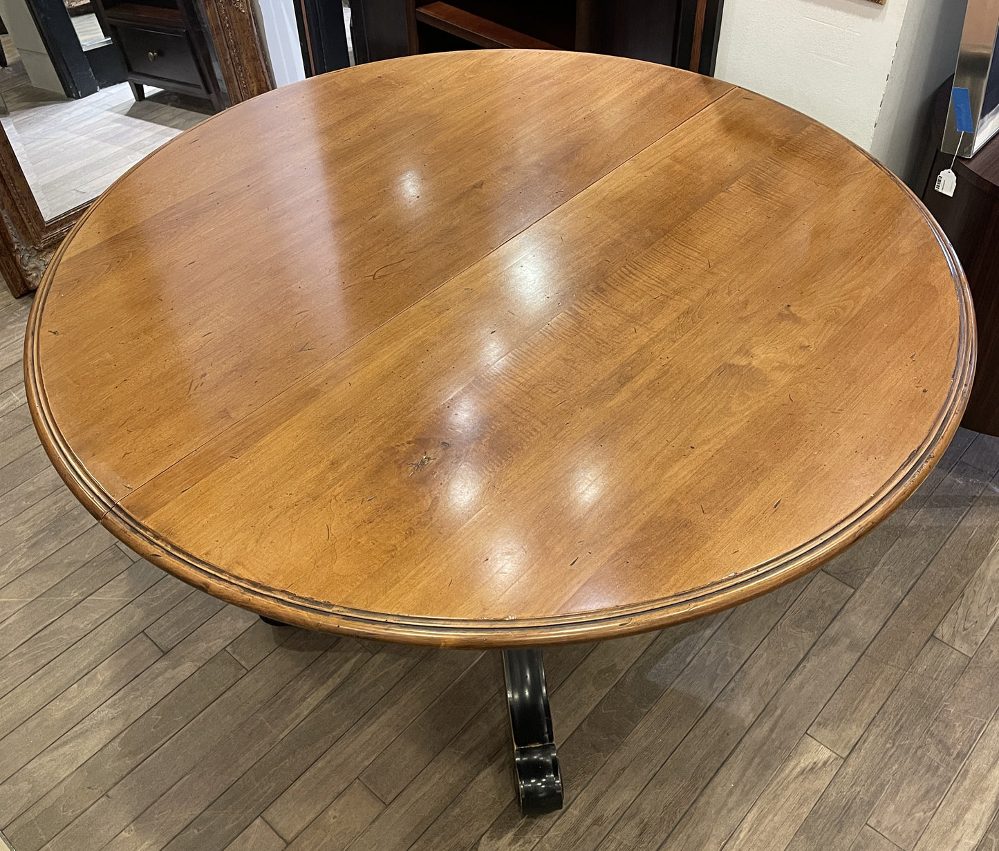 Ethan Allen Dual Tone Round Pedestal Dining Table, AS IS (0MX001)