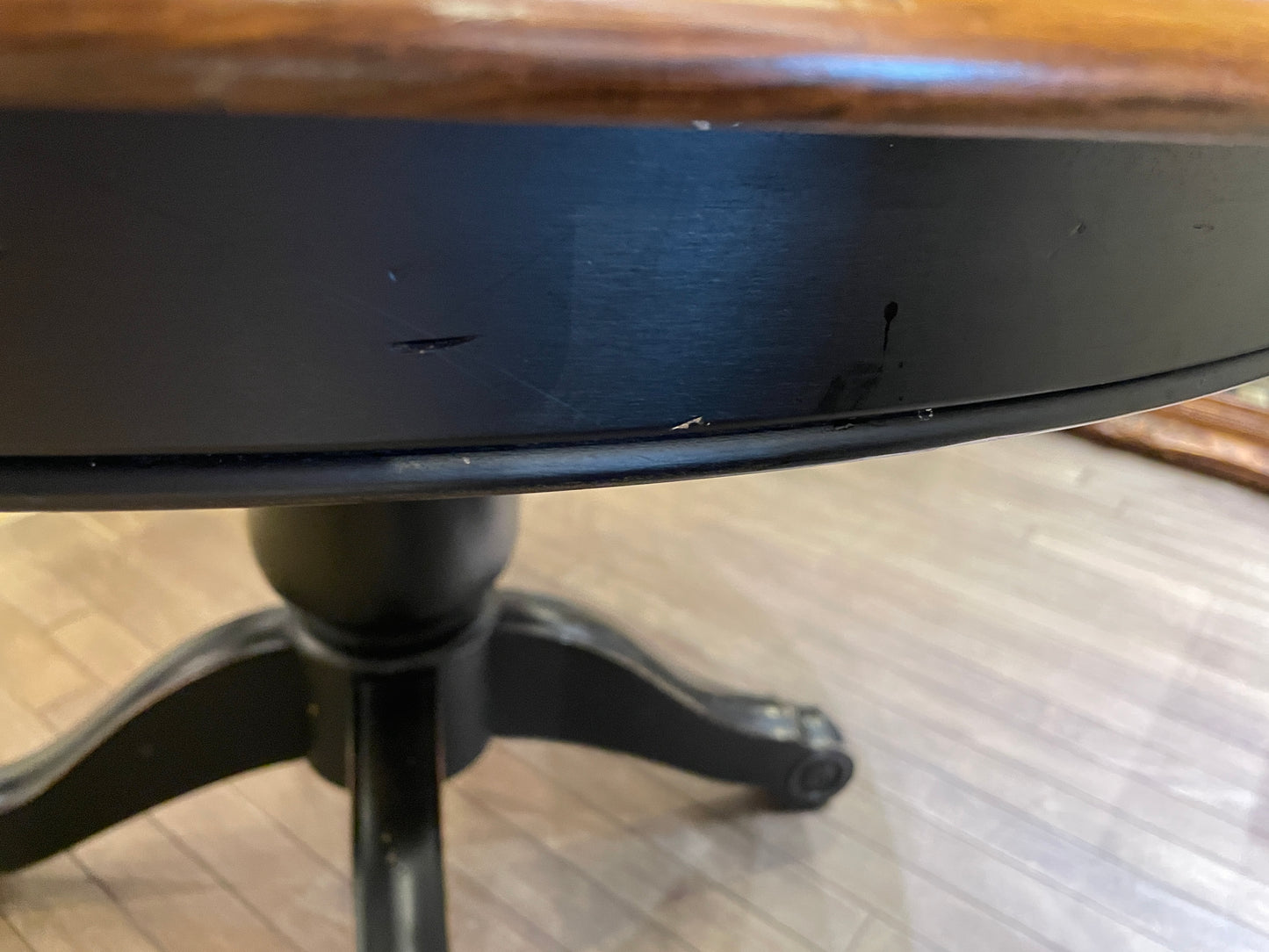 Ethan Allen Dual Tone Round Pedestal Dining Table, AS IS (0MX001)