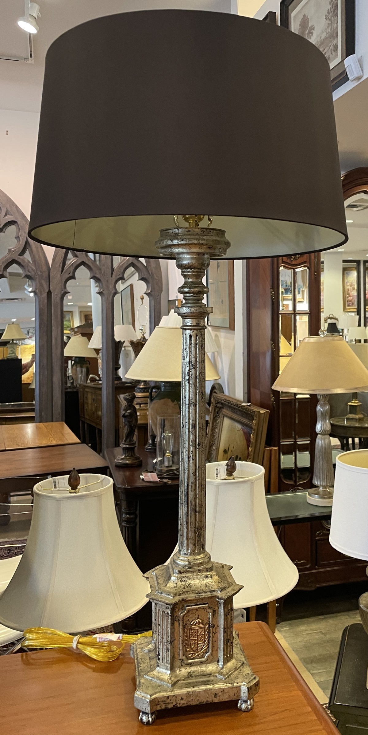 Column Gilt Buffet Lamps, a pair (0M700D)
