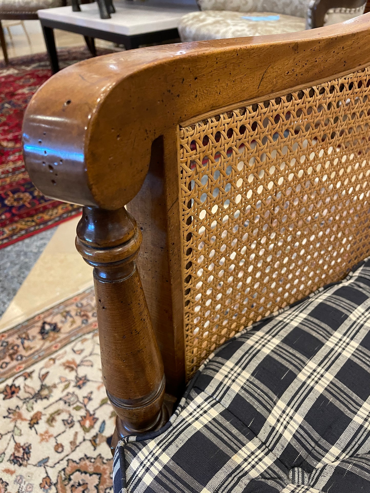 Regency Style Caned Chair with Upholstered seat (0EZ001)