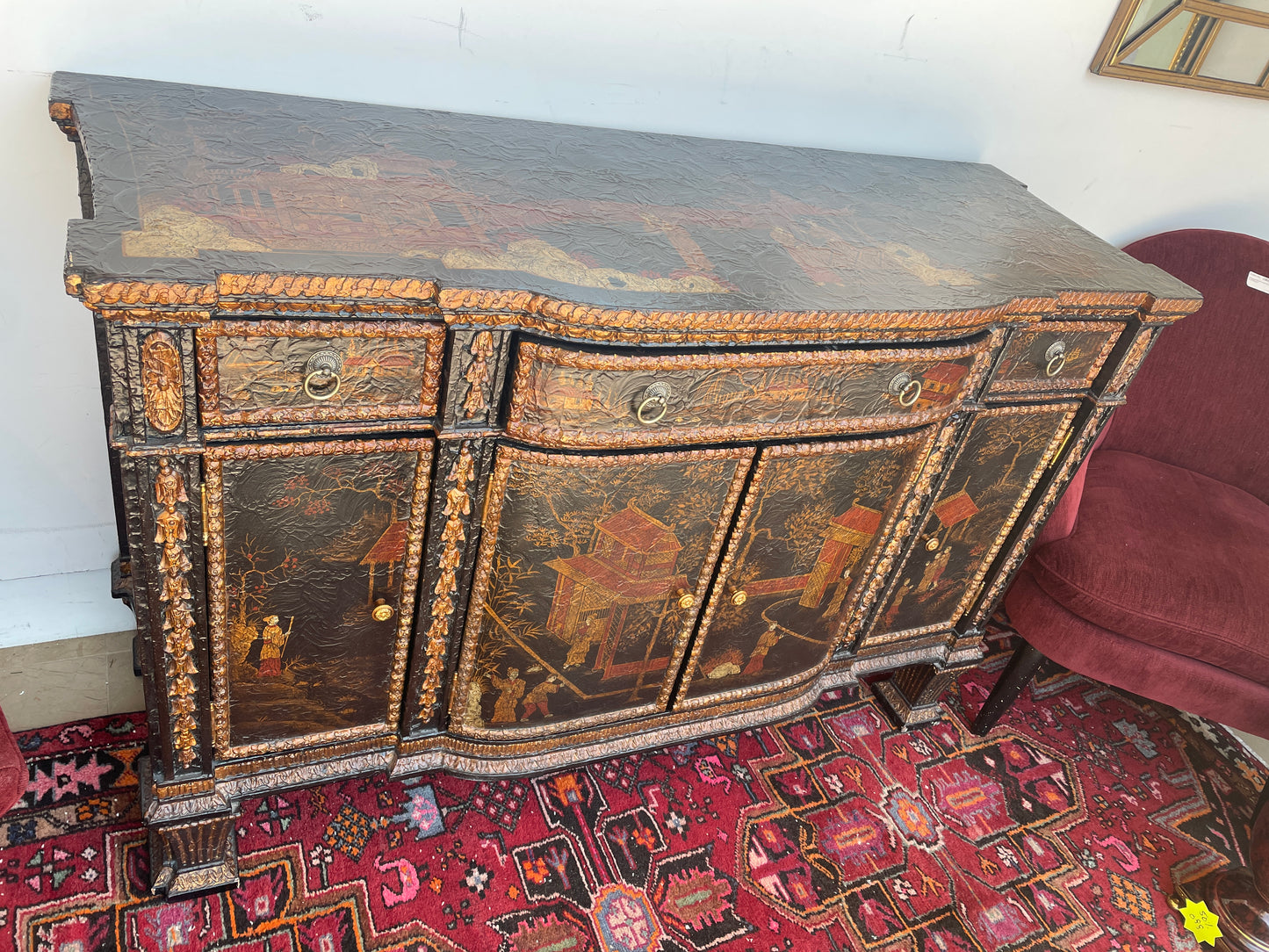 Maitland Smith Chinoiserie Sideboard (0N1002)