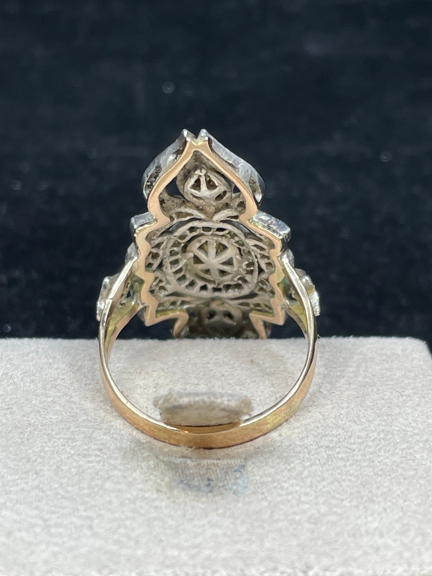 Antique 14K gold and Mine Cut Champagne Diamonds, 1.18 TCW (0EX001)