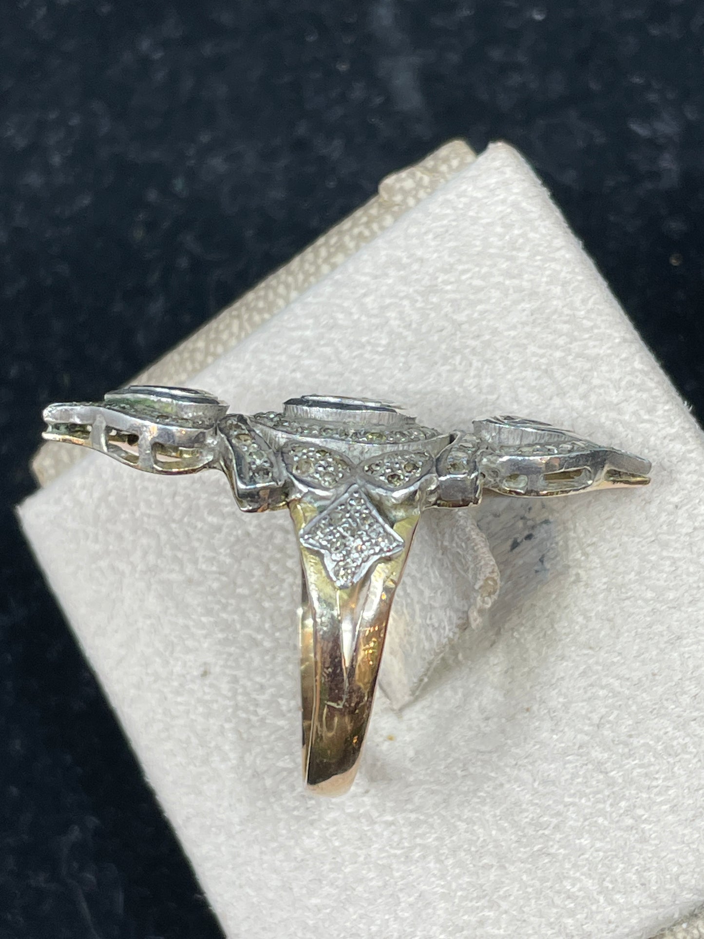 Antique 14K gold and Mine Cut Champagne Diamonds, 1.18 TCW (0EX001)