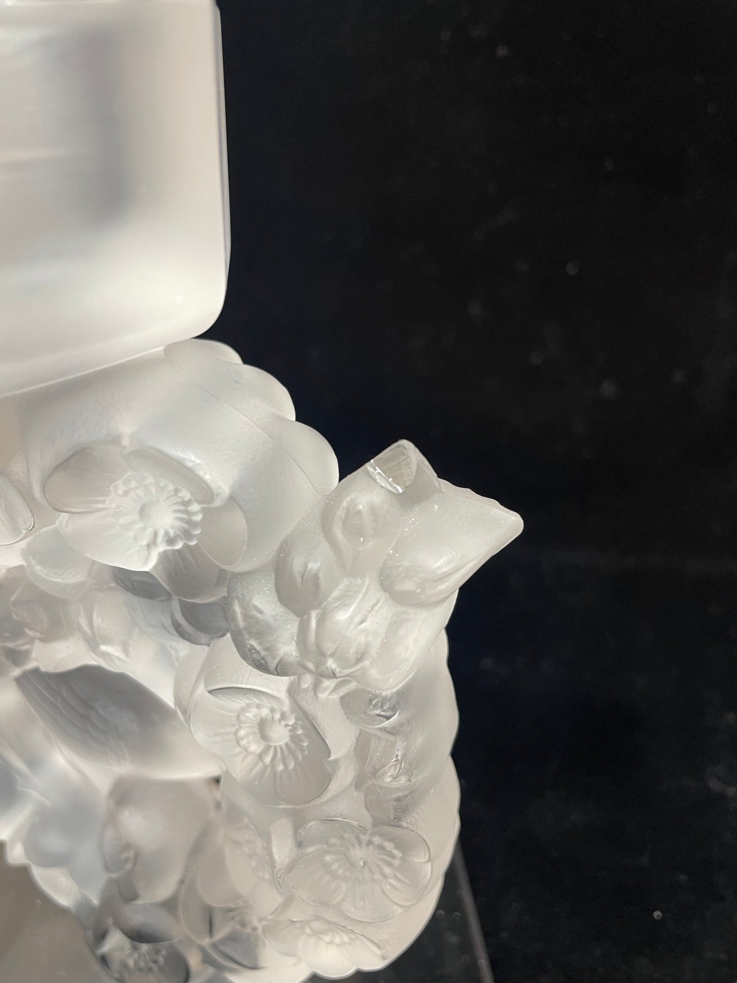 Pair of Lalique Mesanges Candlesticks AS IS (0B500L)