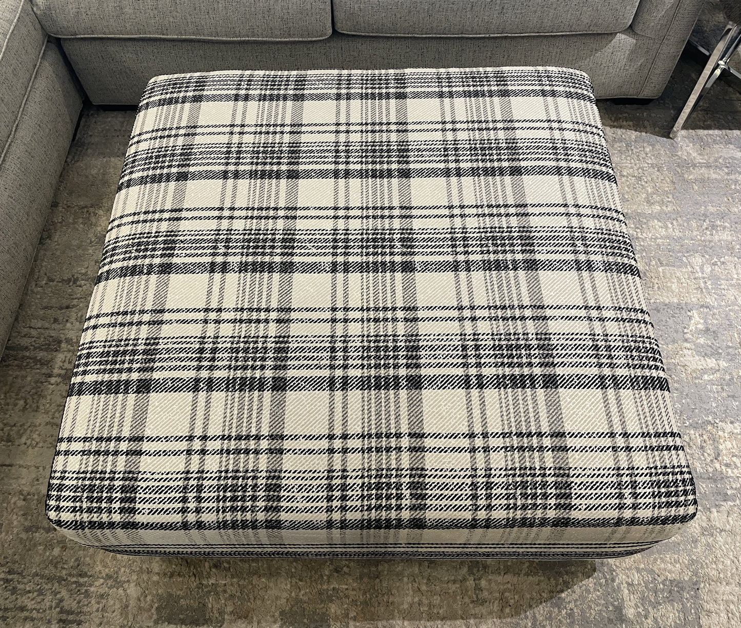 CR Laine Plaid Oversized Ottoman (0N200A)