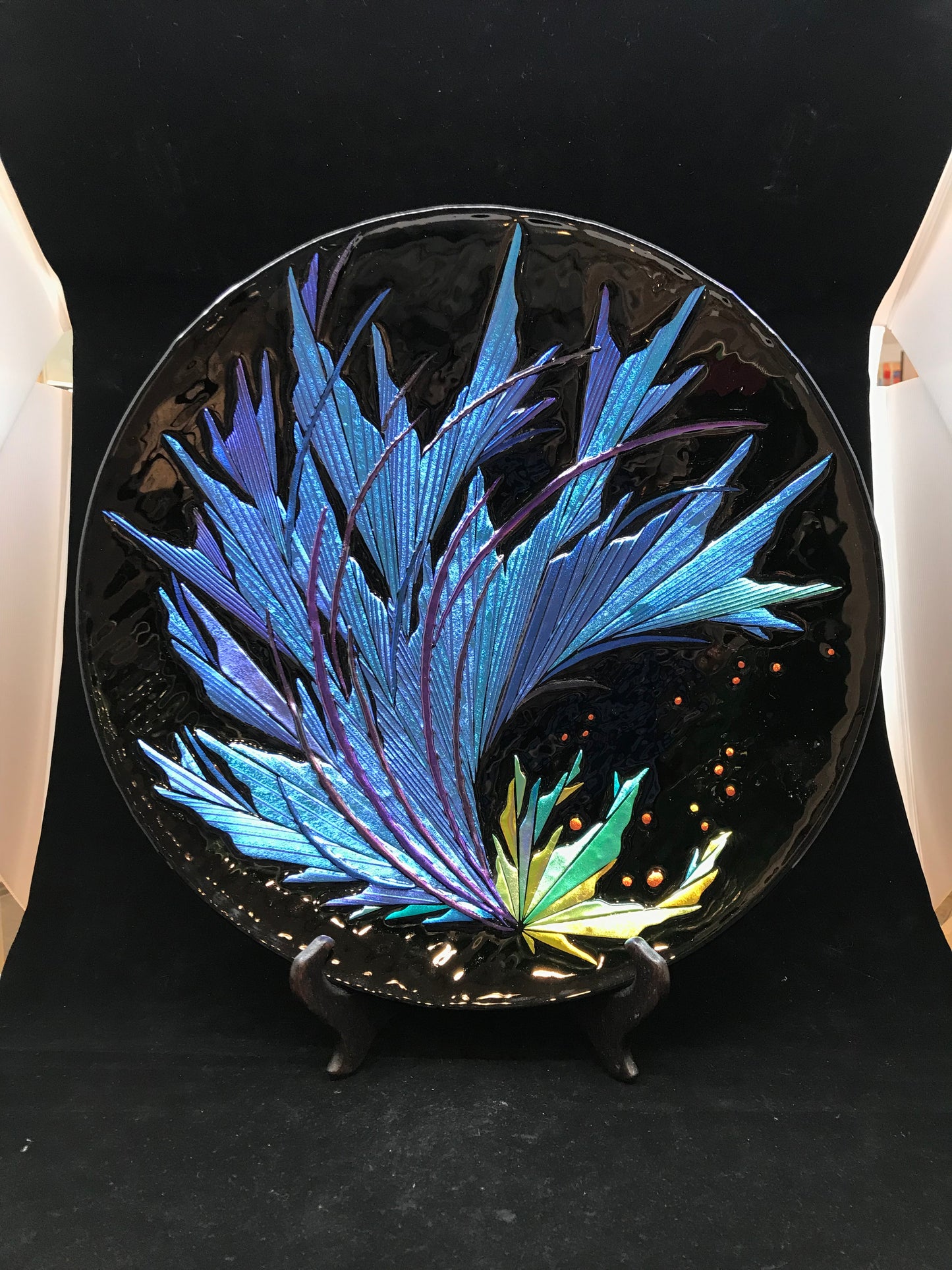 Art Glass Charger Signed