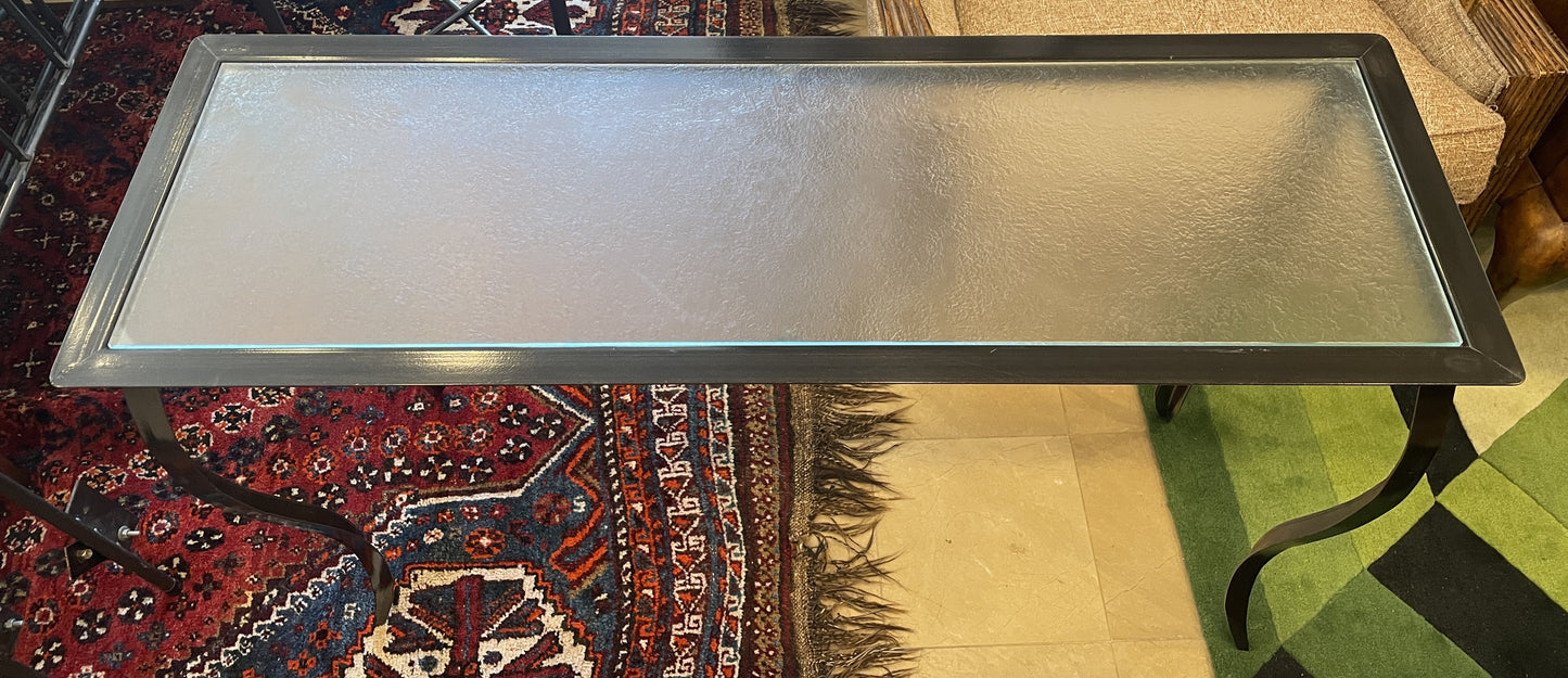 Iron and Frosted Glass Table (0N2008)