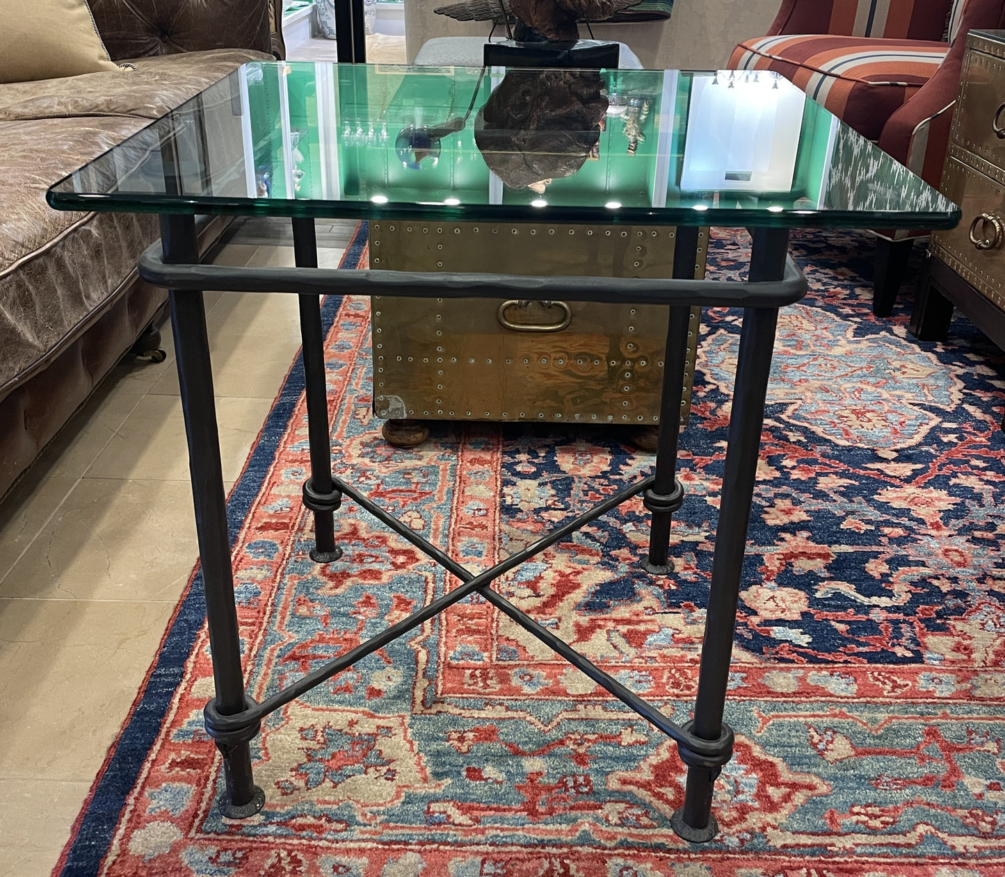 Saddle Creek Iron and Glass End Table (Two available 0N200M and 0N200N)