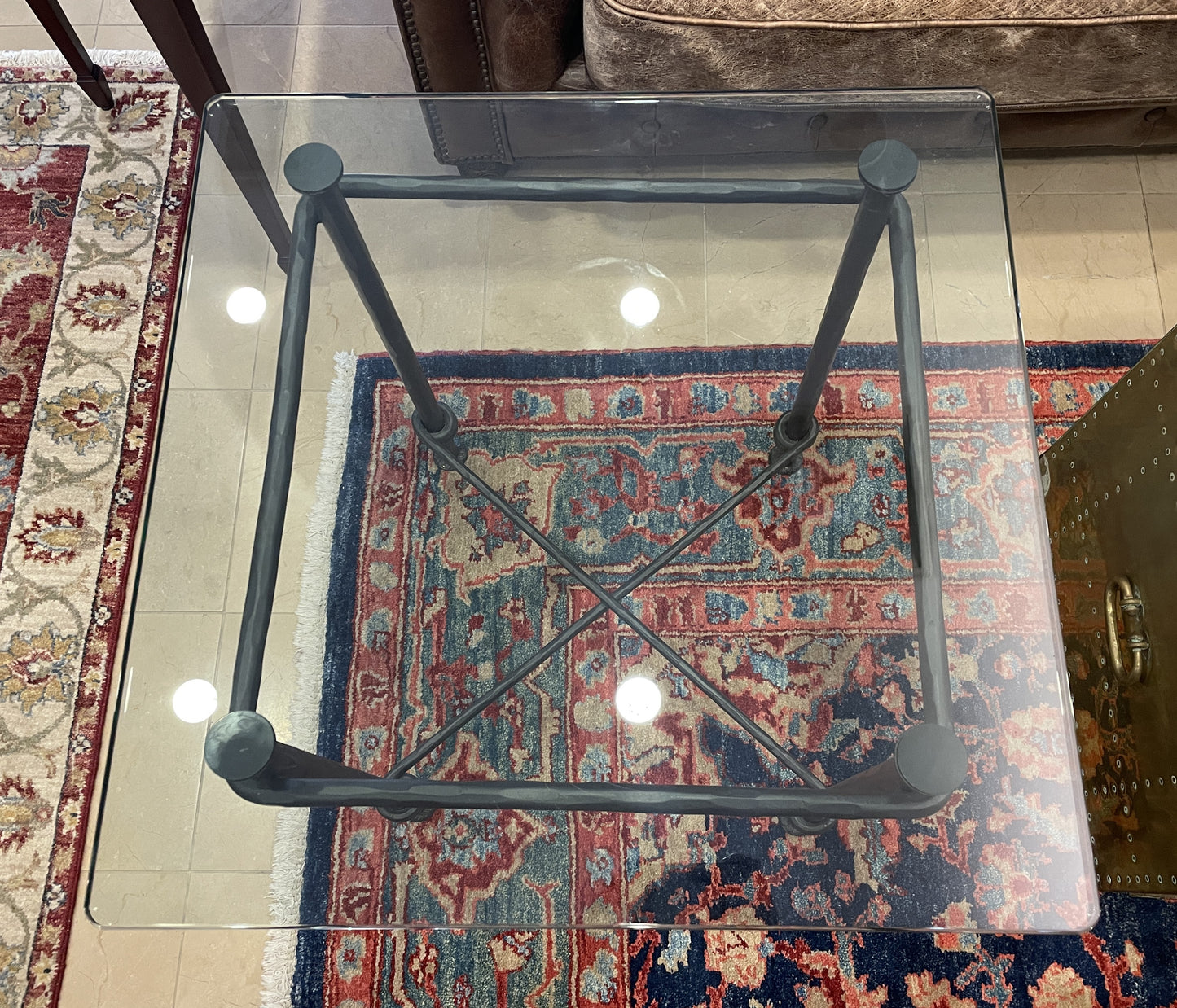 Saddle Creek Iron and Glass End Table (Two available 0N200M and 0N200N)