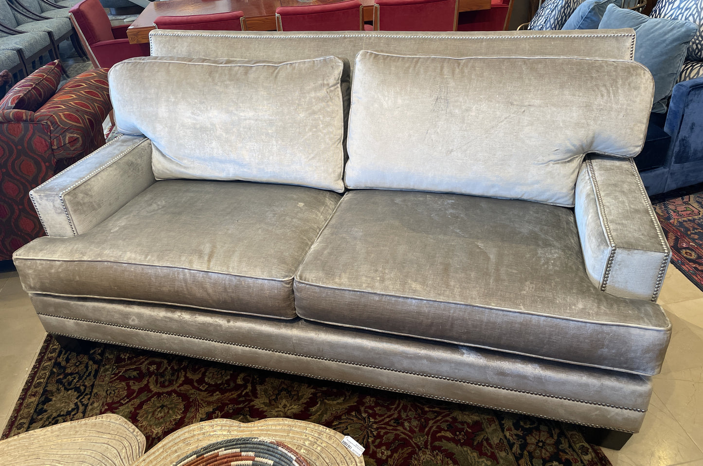 Henredon Custom Velvet Sofa, AS IS (0N4002)