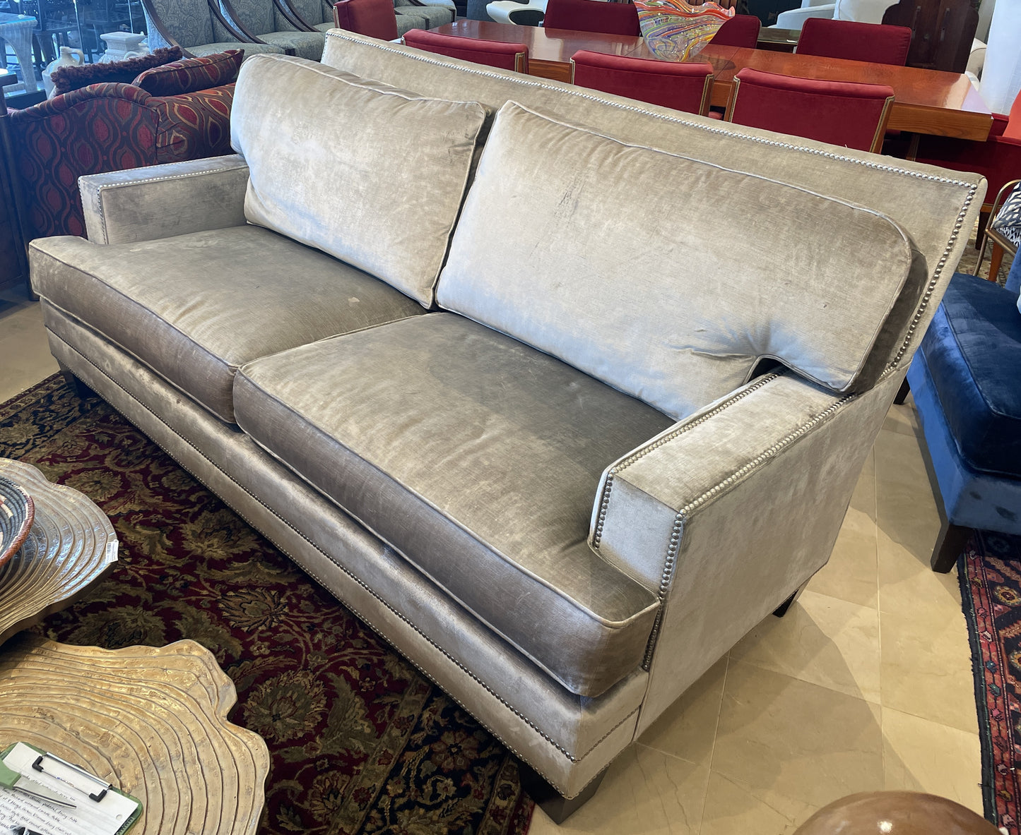 Henredon Custom Velvet Sofa, AS IS (0N4002)