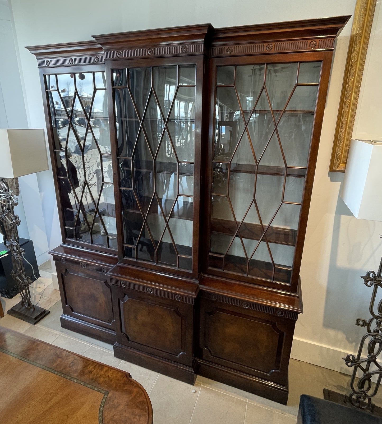 Baker Georgian Breakfront with 2 keys, AS IS (0J9001)