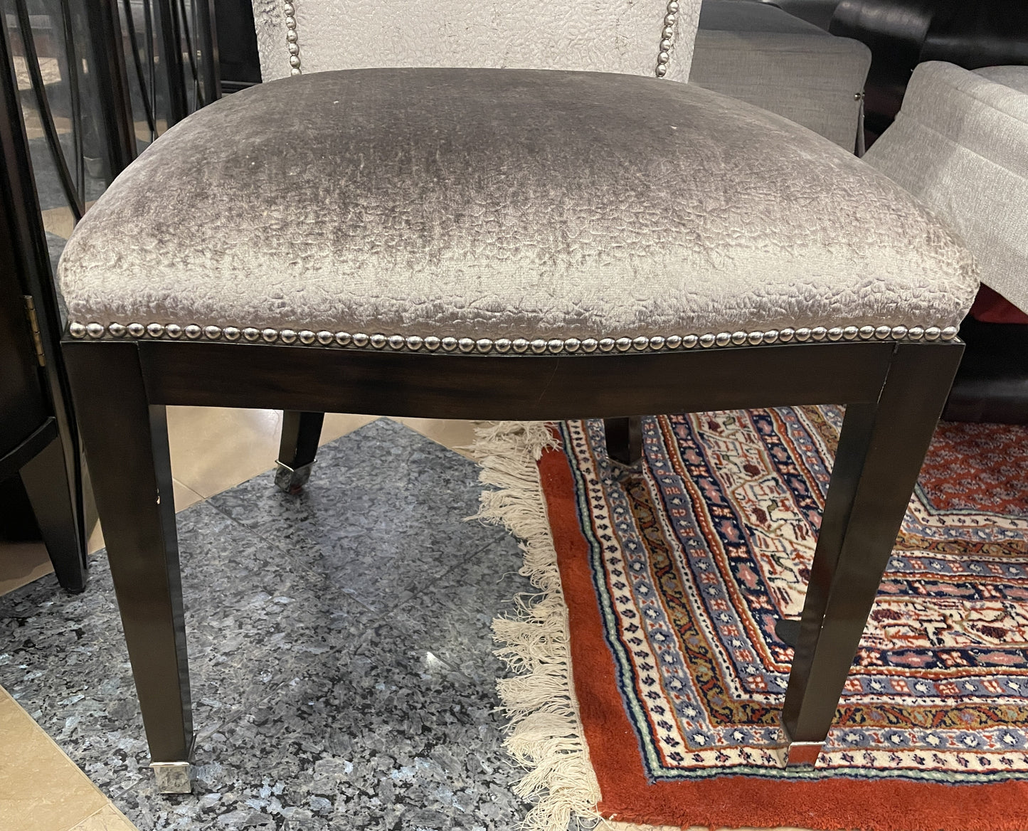 Set of 8 Marge Carson Klismos Style Dining Chairs in Velvet (0N4005)