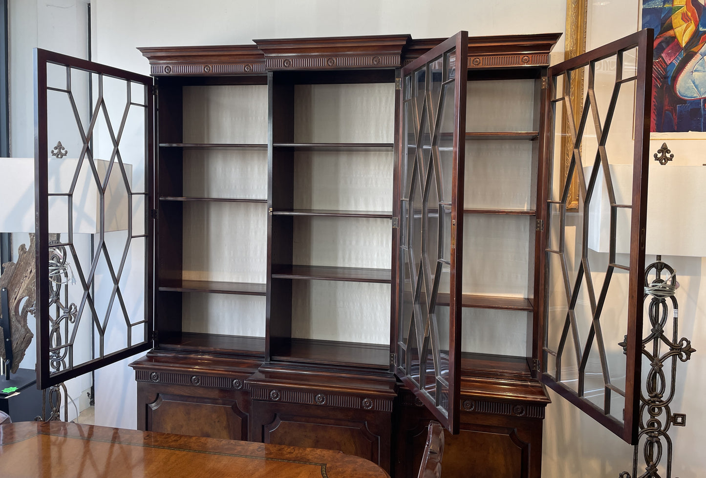 Baker Georgian Breakfront with 2 keys, AS IS (0J9001)