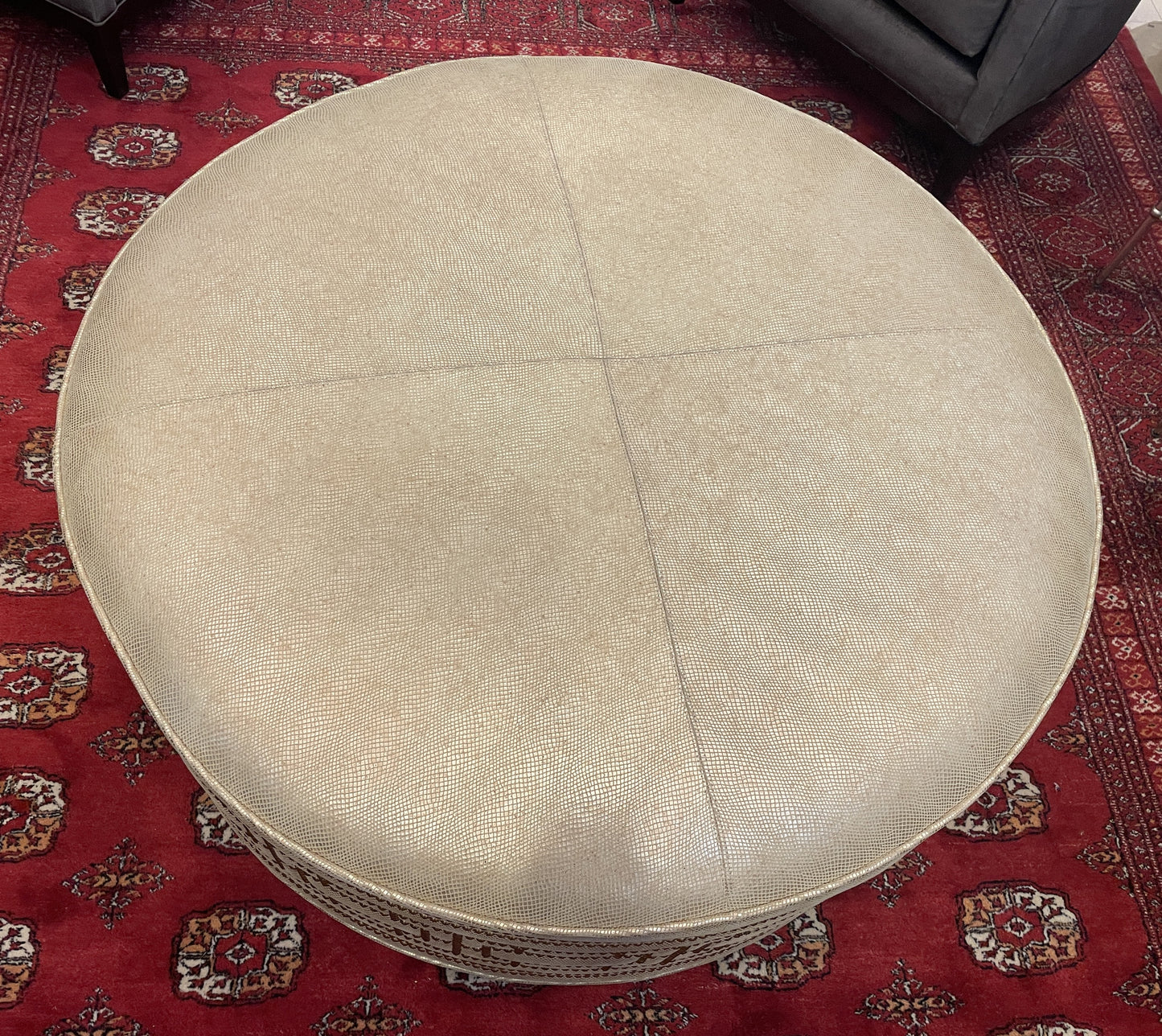 Marge Carson Style Gold Round Ottoman (0N4006)