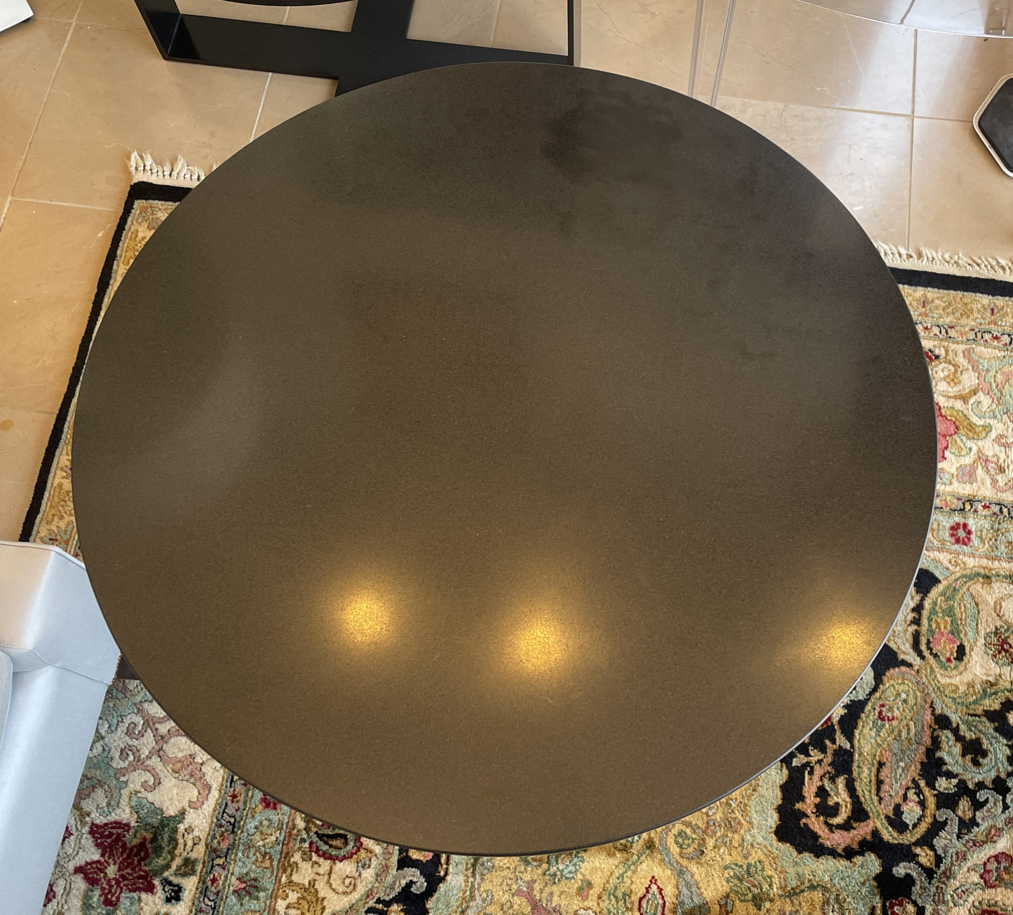 Barbara Barry "Pool Noodle" Metal and Marble End Table (0N4007)