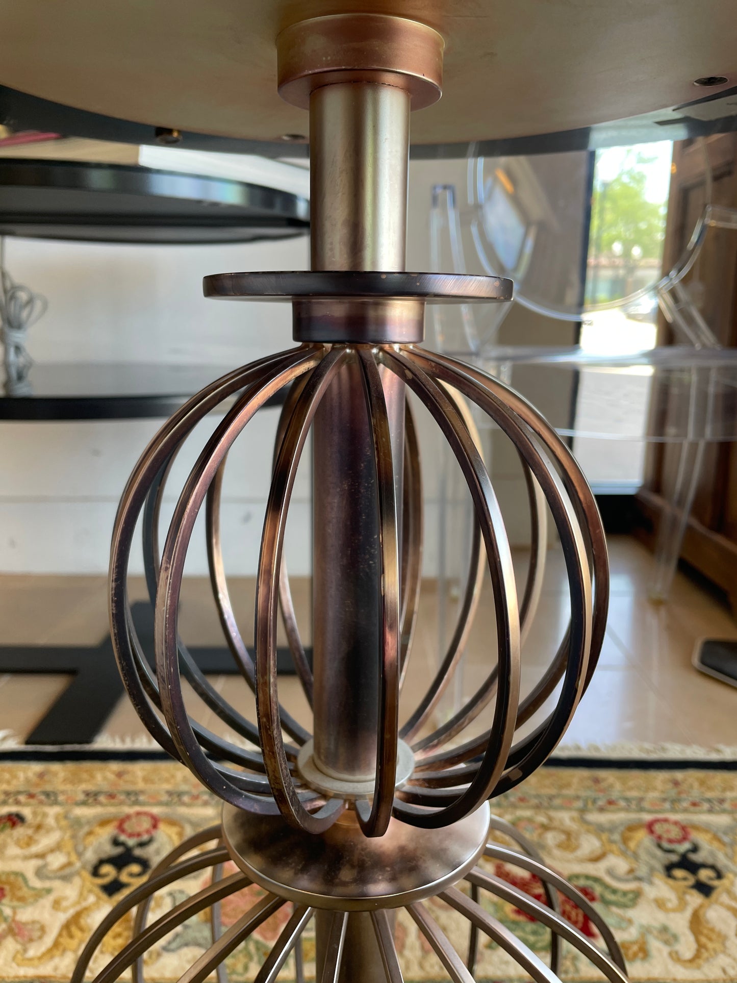 Barbara Barry "Pool Noodle" Metal and Marble End Table (0N4007)