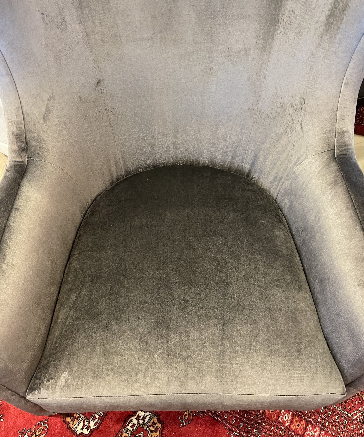 Century Townsendale Wing Chair in Gray Velvet, AS IS (Four available 0N4008,009,00A,00B)