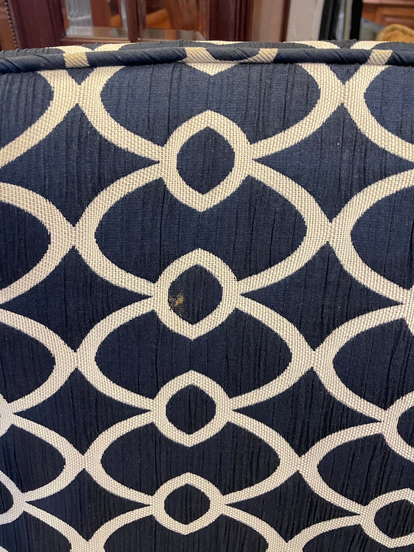Century Primary Dining Chairs in Blue and White, a pair AS IS (0N400I)