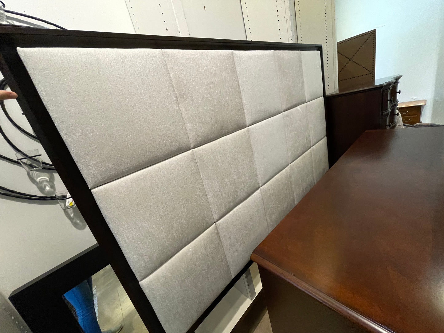 Century Furniture King Upholstered Paneled Bed