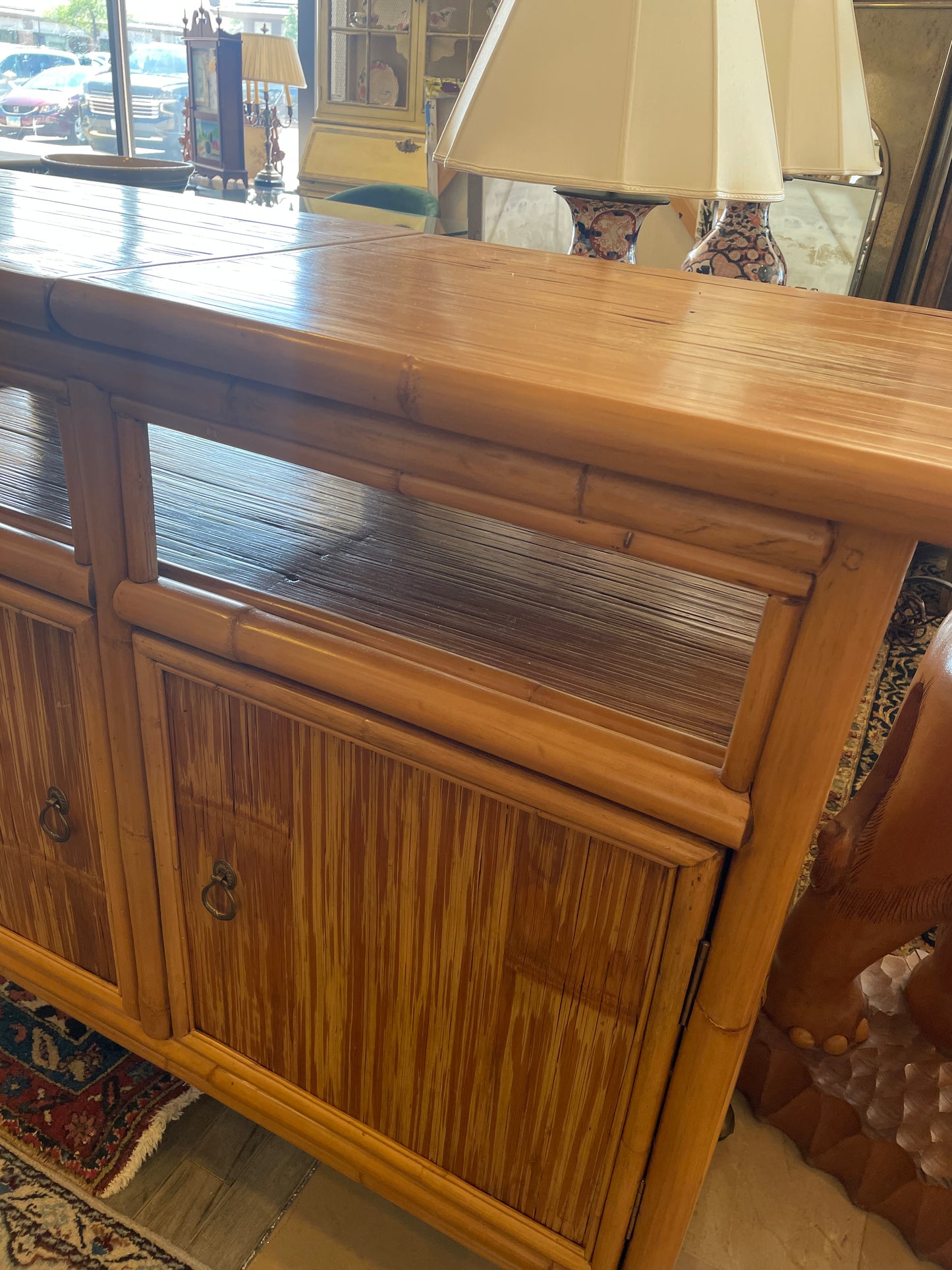 Vintage Rattan Bar Cart, AS IS (0N1001)