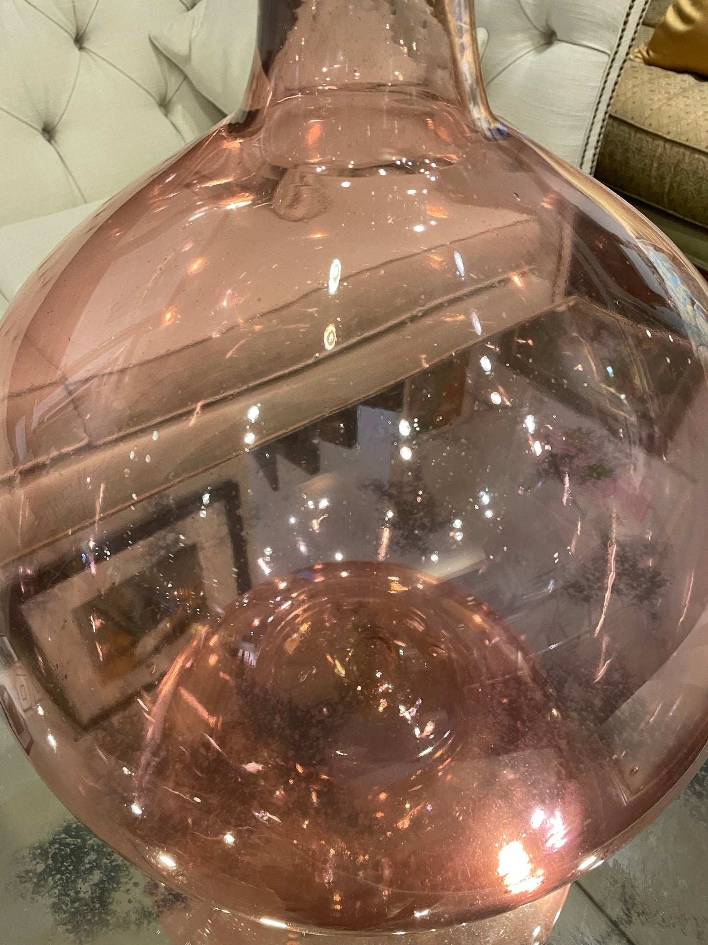 Hand Blown Bubblegum Pink Vase (0JC007)