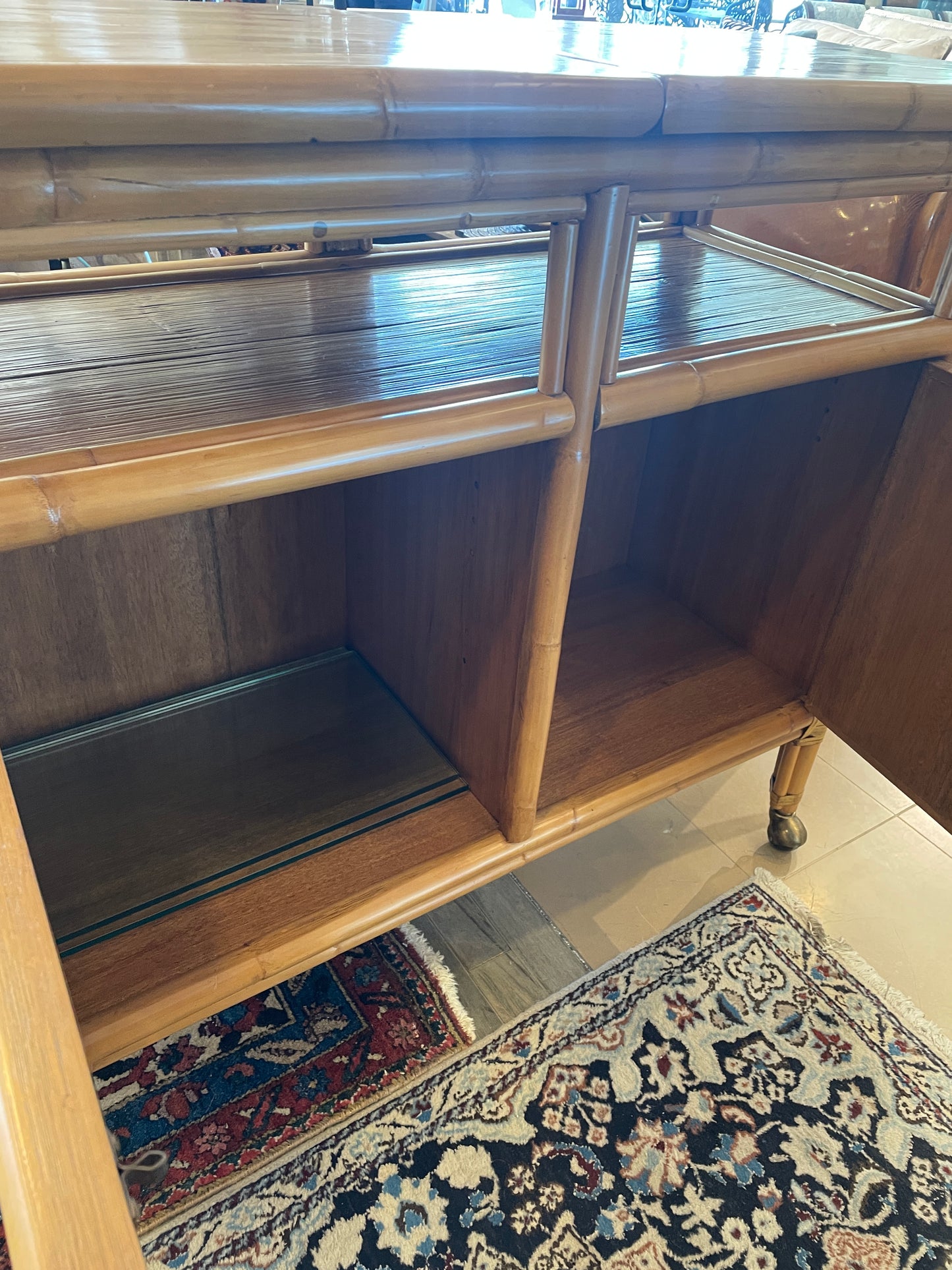 Vintage Rattan Bar Cart, AS IS (0N1001)