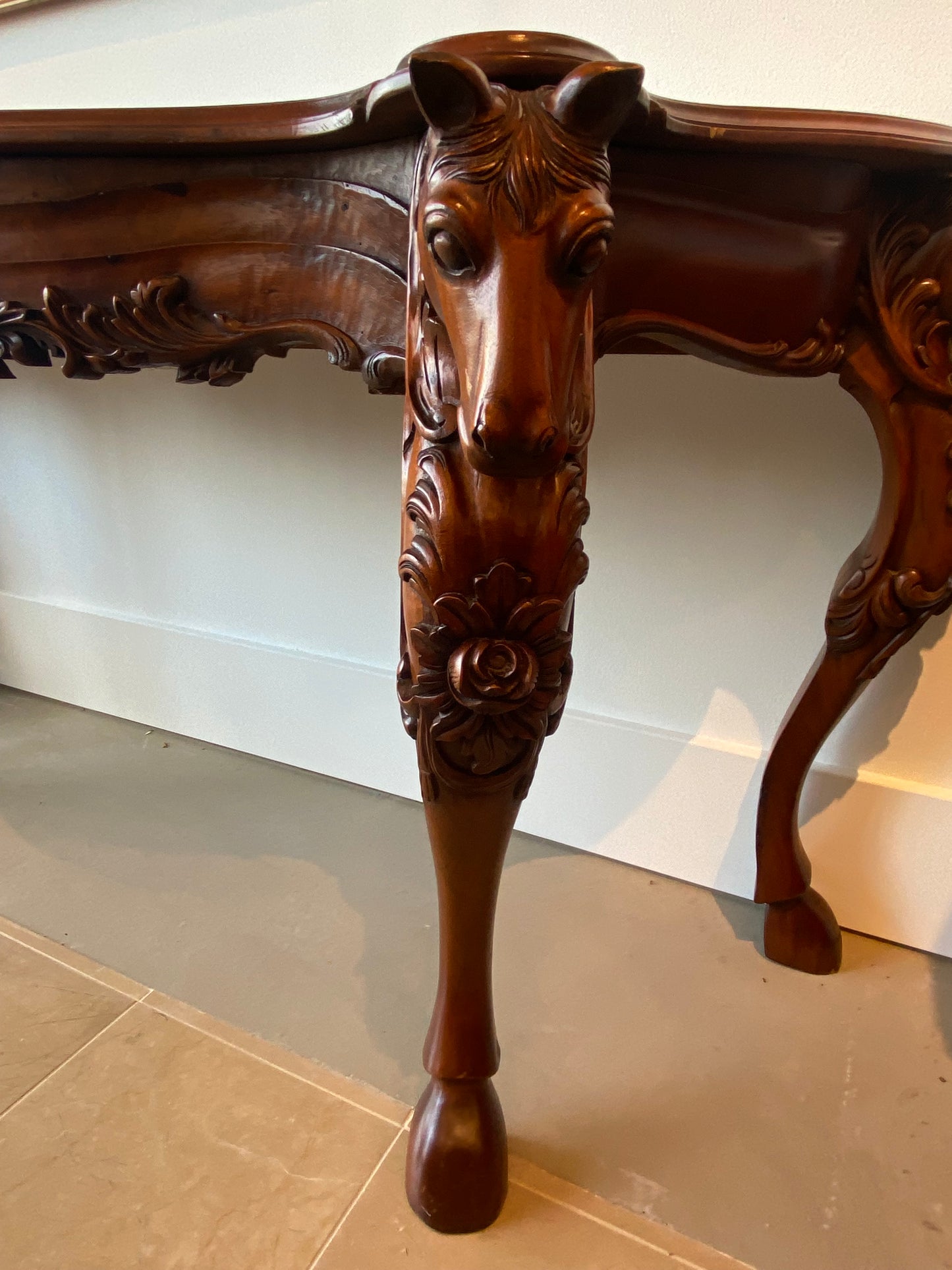 Carved Horse Console
