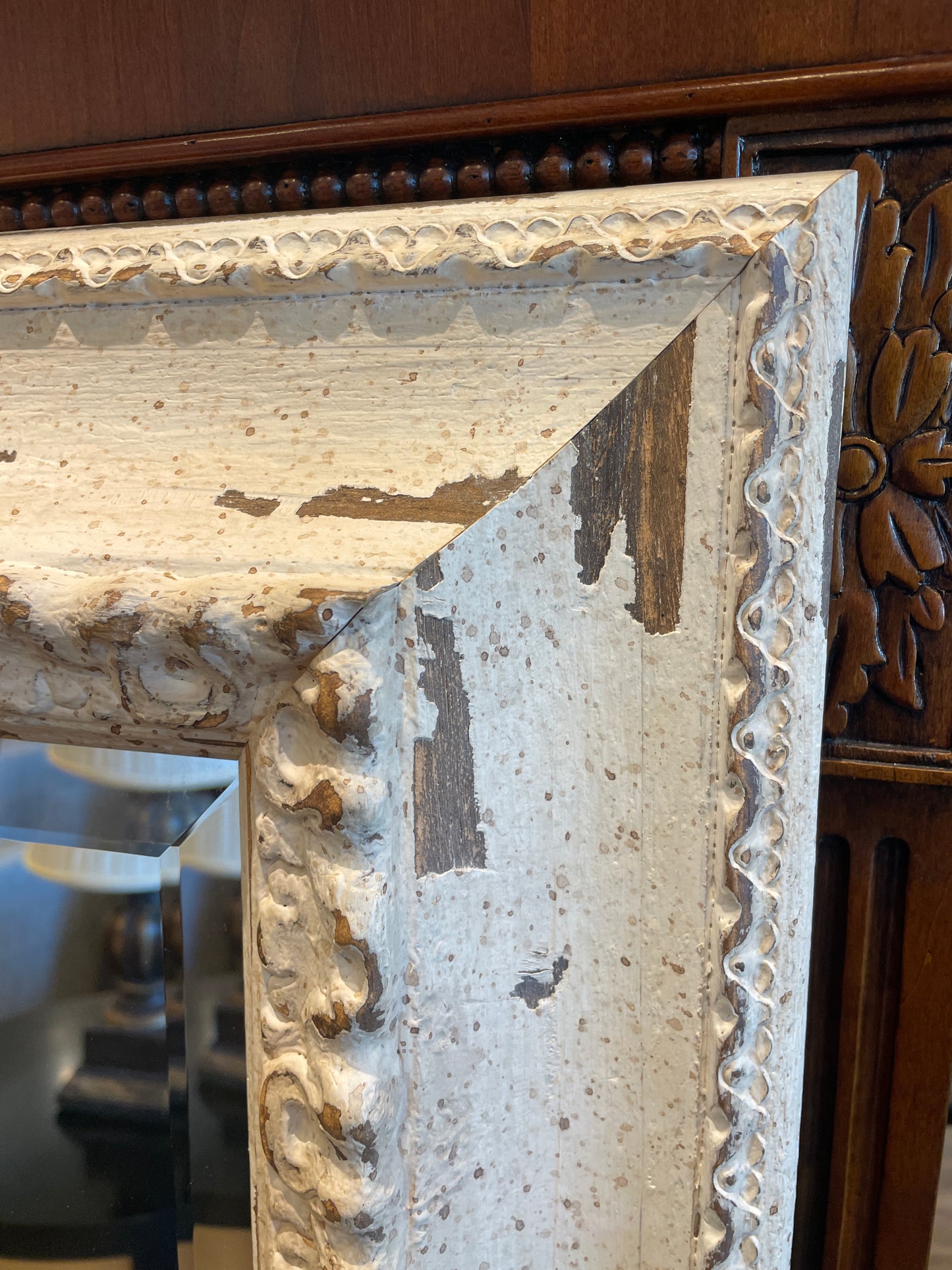White Shabby Chic Oversized Mirror (0N200V)