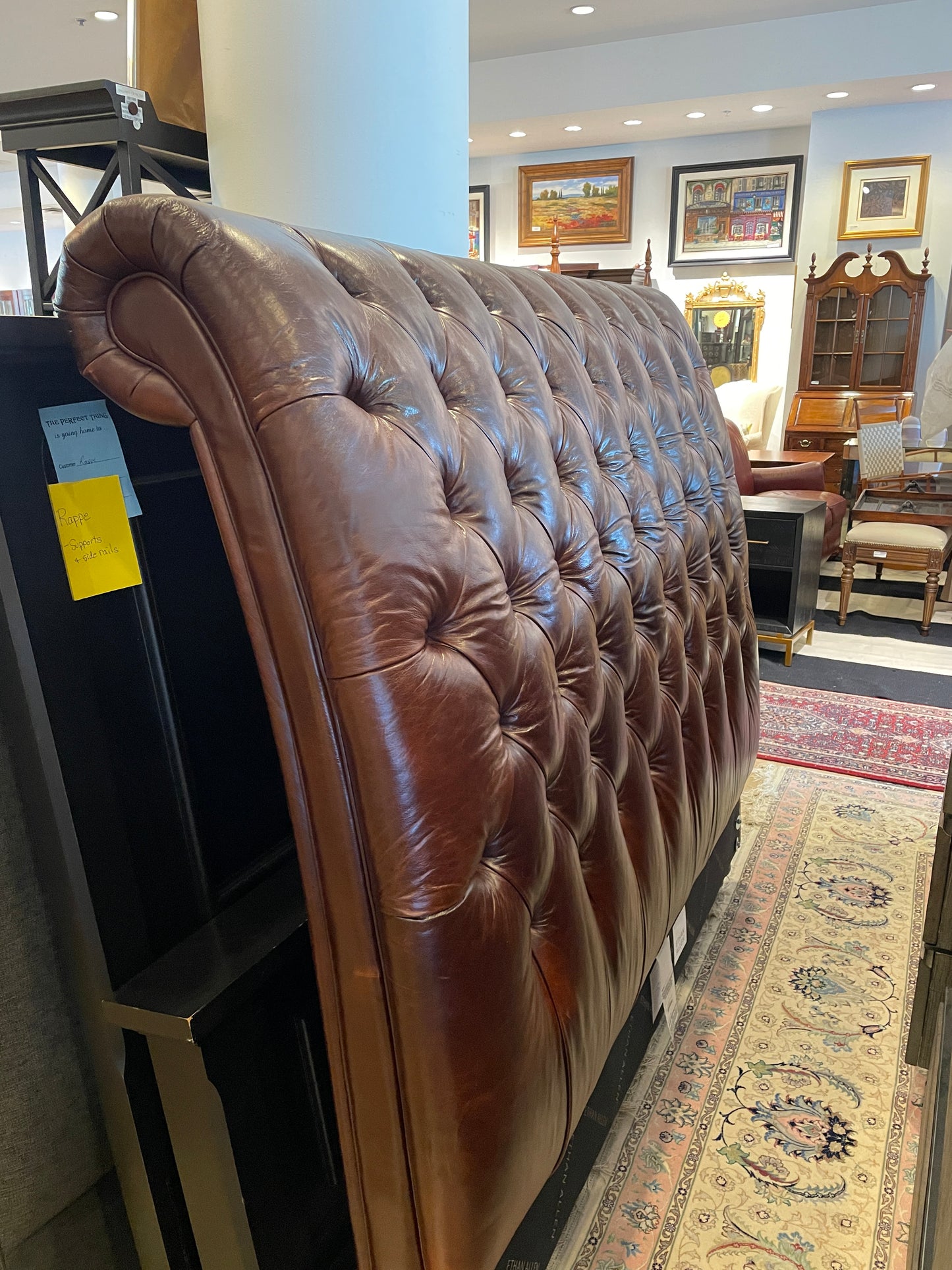 Ethan Allen Leather Tufted - QUEEN (0F1006)