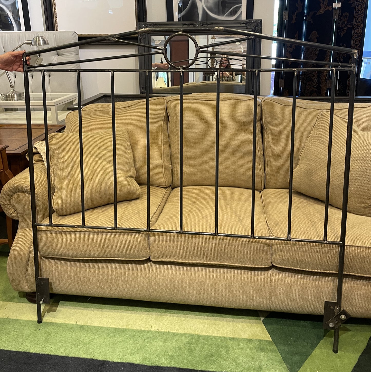 Queen Forged Iron Headboard With Circle Detail (headboard only) (0N200G)
