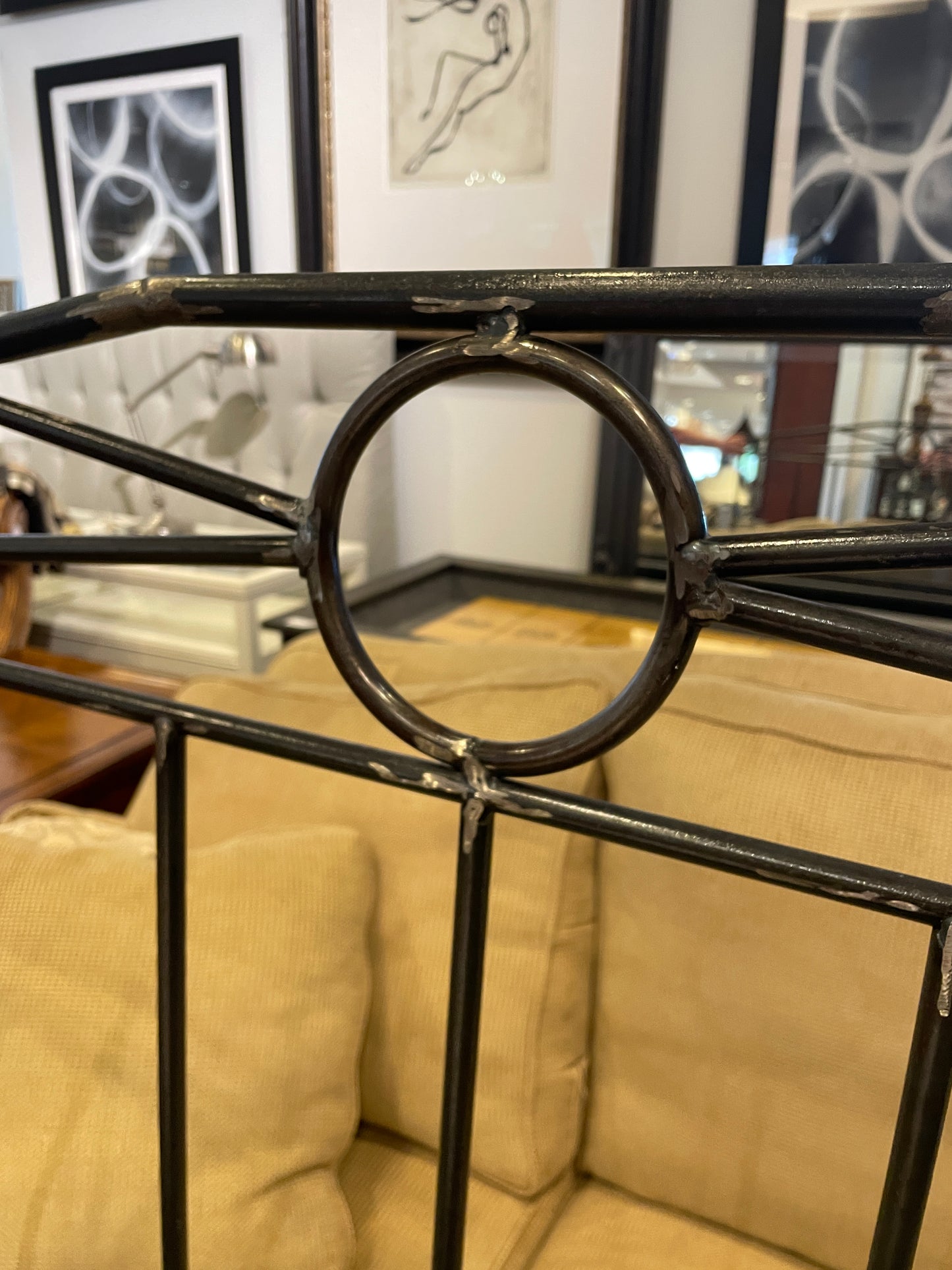 Queen Forged Iron Headboard With Circle Detail (headboard only) (0N200G)
