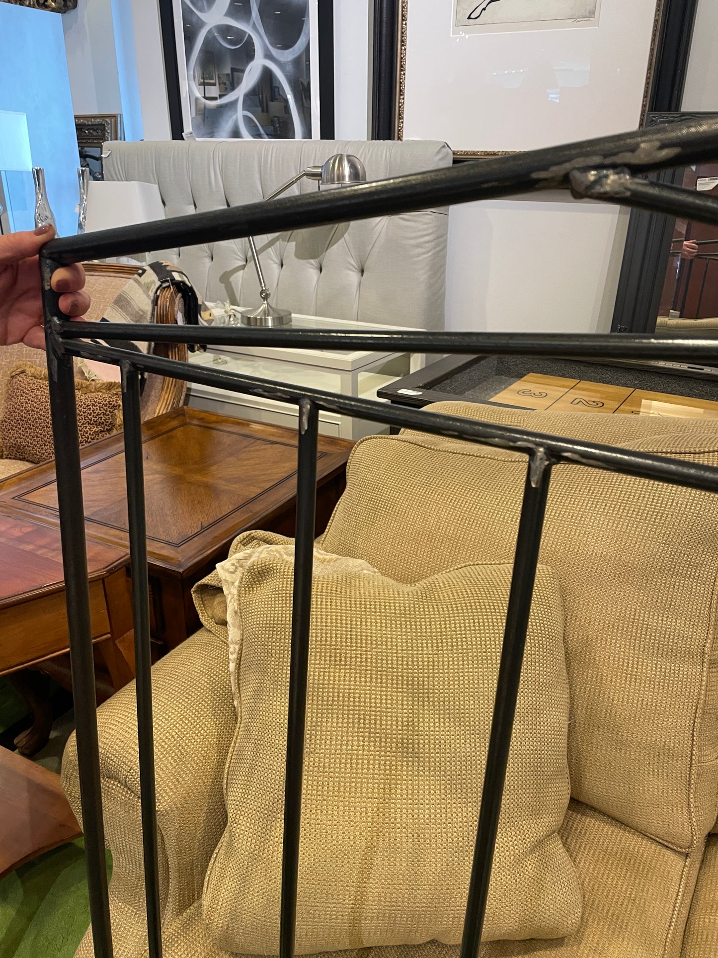 Queen Forged Iron Headboard With Circle Detail (headboard only) (0N200G)
