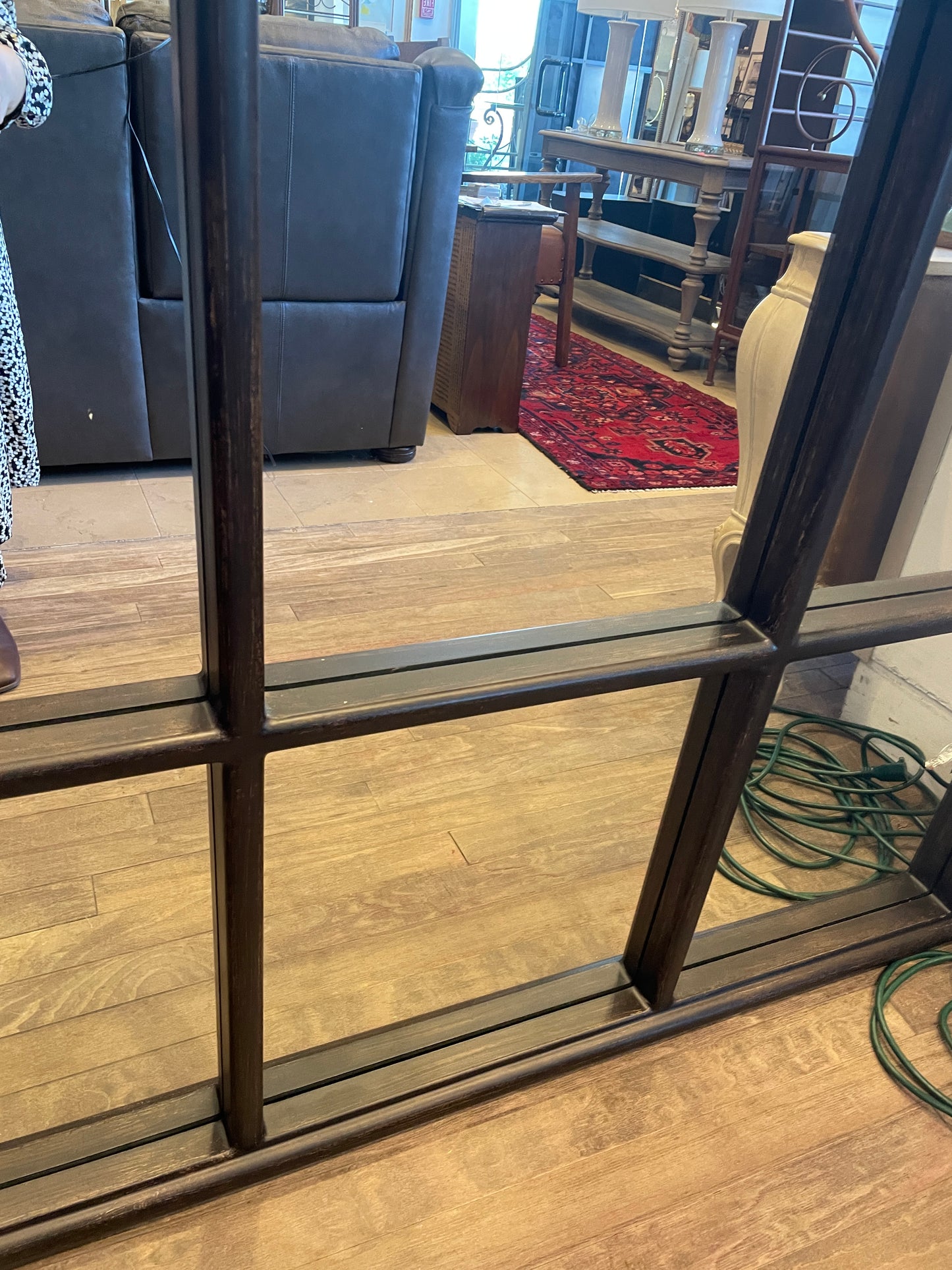 Extra Large Dome topped Paned Mirror, AS IS (01D01Y)