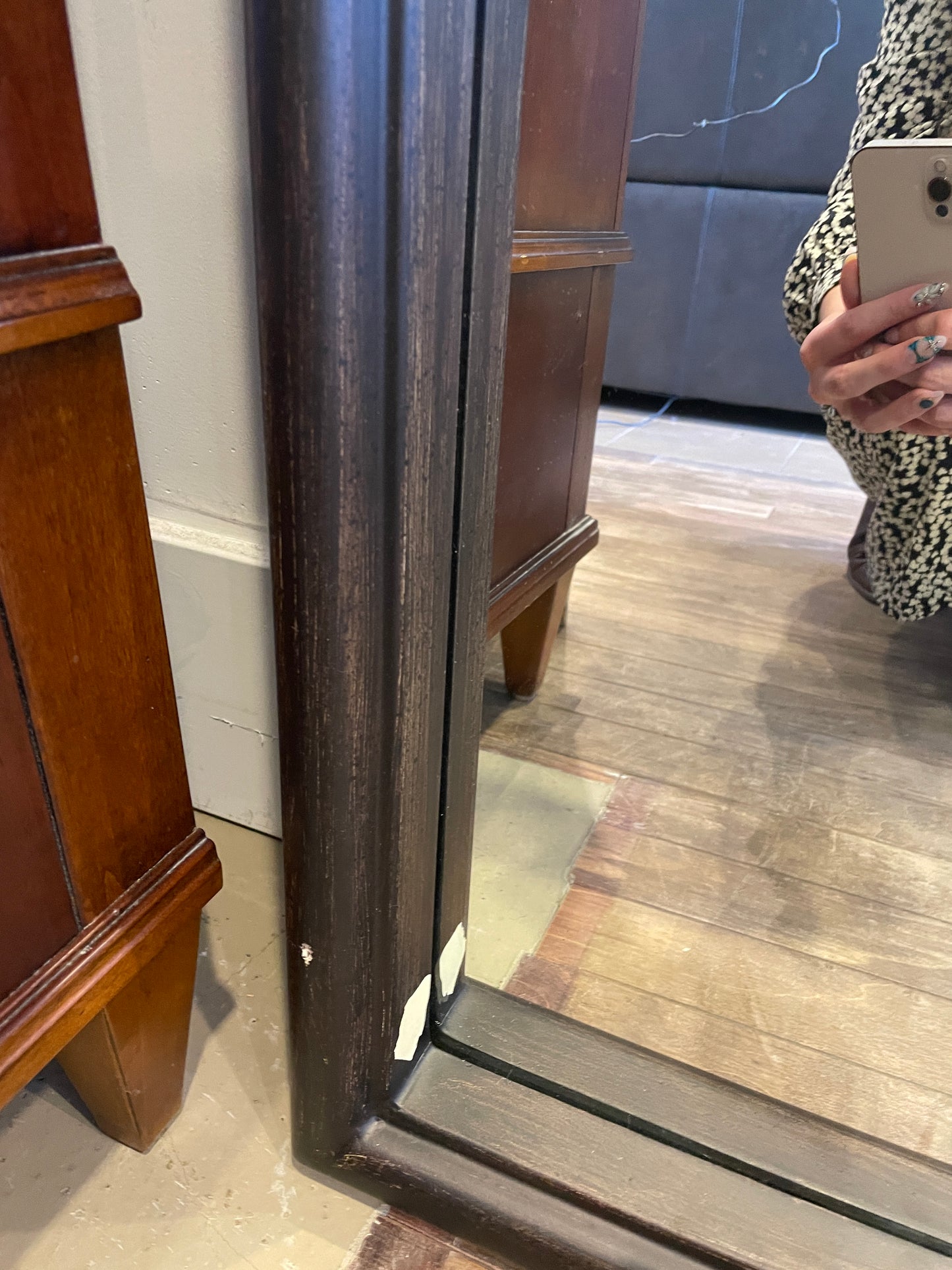 Extra Large Dome topped Paned Mirror, AS IS (01D01Y)