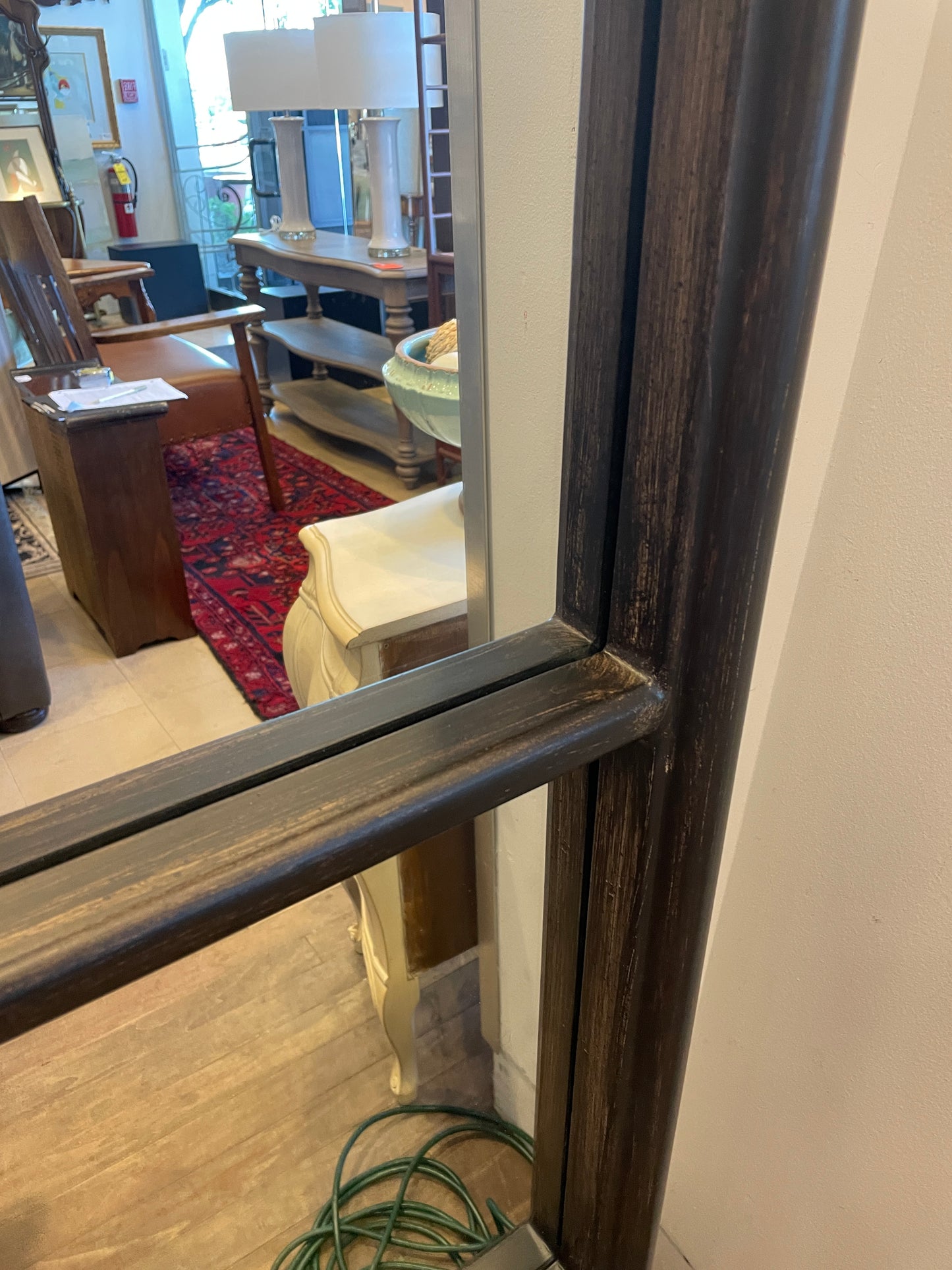 Extra Large Dome topped Paned Mirror, AS IS (01D01Y)