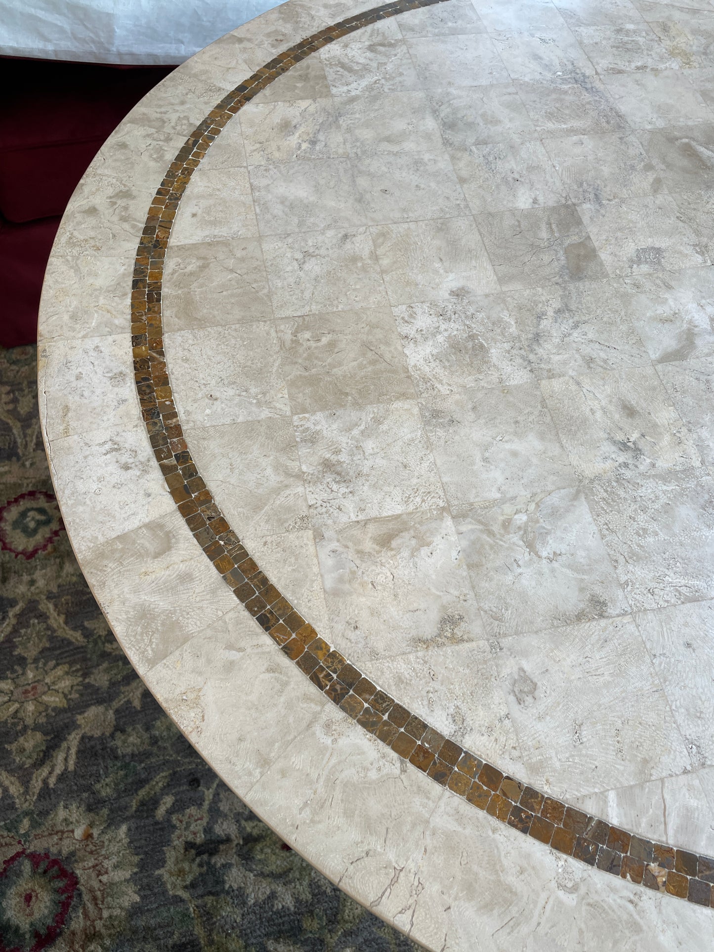 Faux Stone Top Round Dining Table (0N2004)