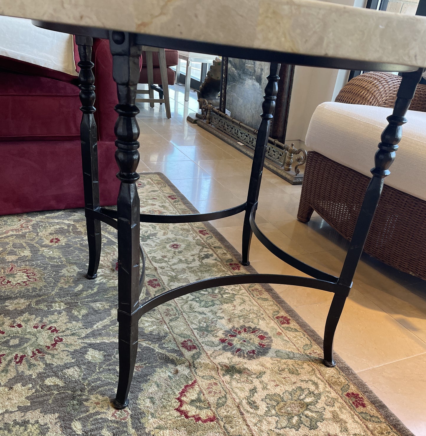 Faux Stone Top Round Dining Table (0N2004)
