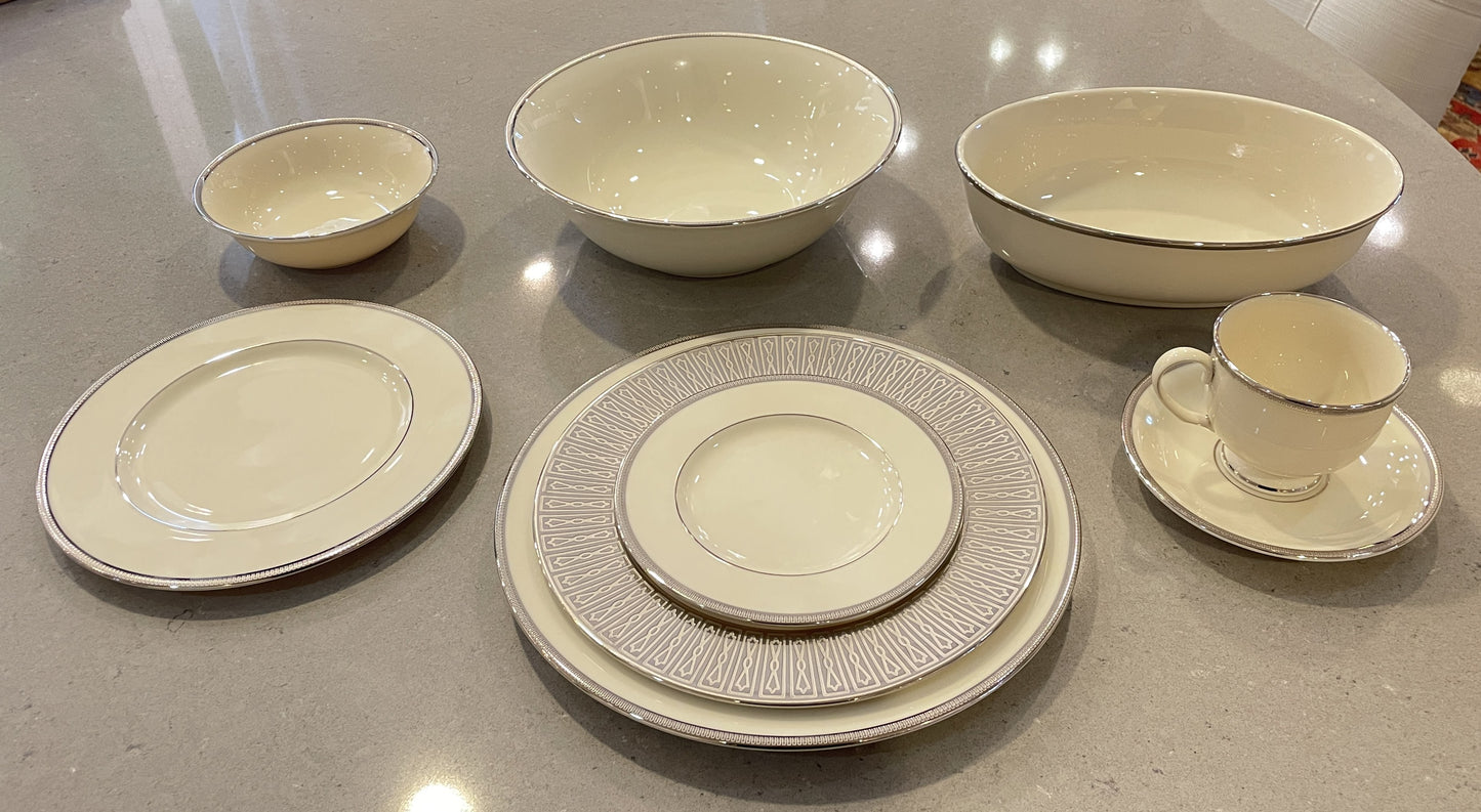 Lenox Platinum Tuxedo Dinner Service with Presidential Salad plate (0JG00C)