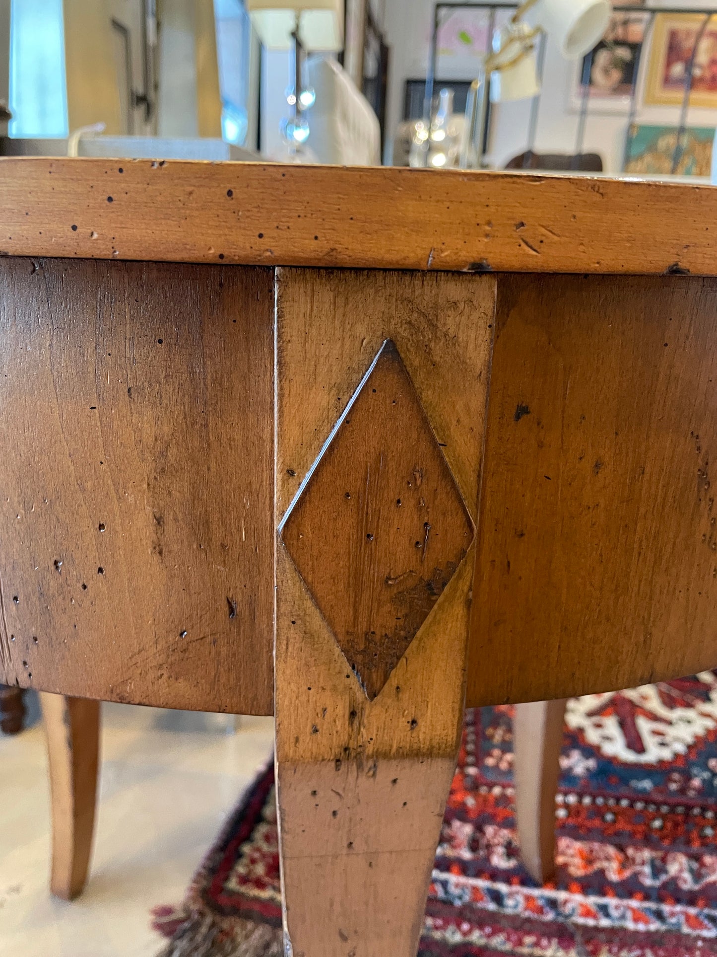 Fruitwood Round End Table, AS IS (0N6005)