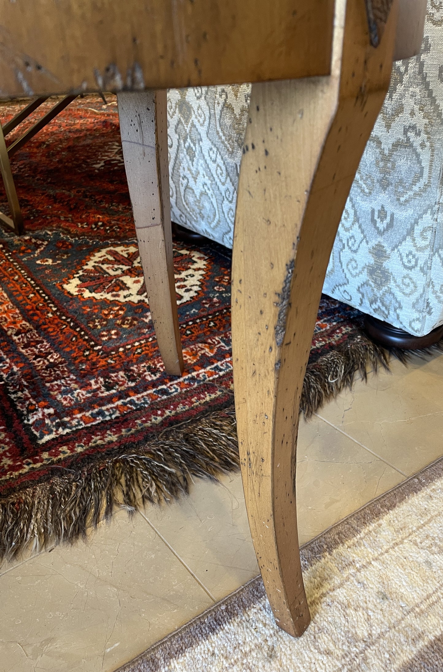 Fruitwood Round End Table, AS IS (0N6005)