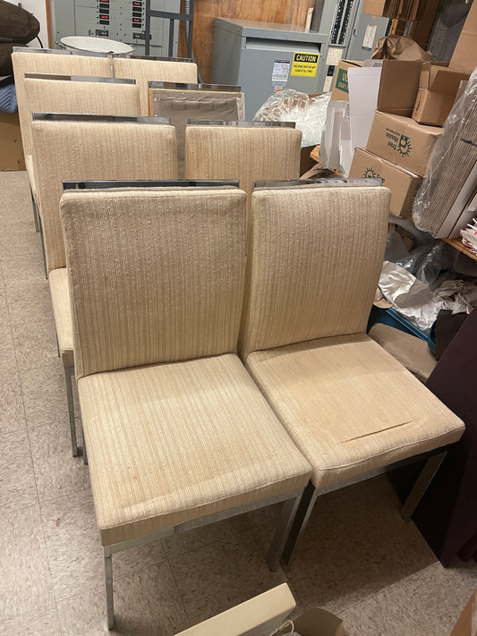 Design Institute of America Milo Baughman Chrome Dining Chairs, AS IS (0A900I)