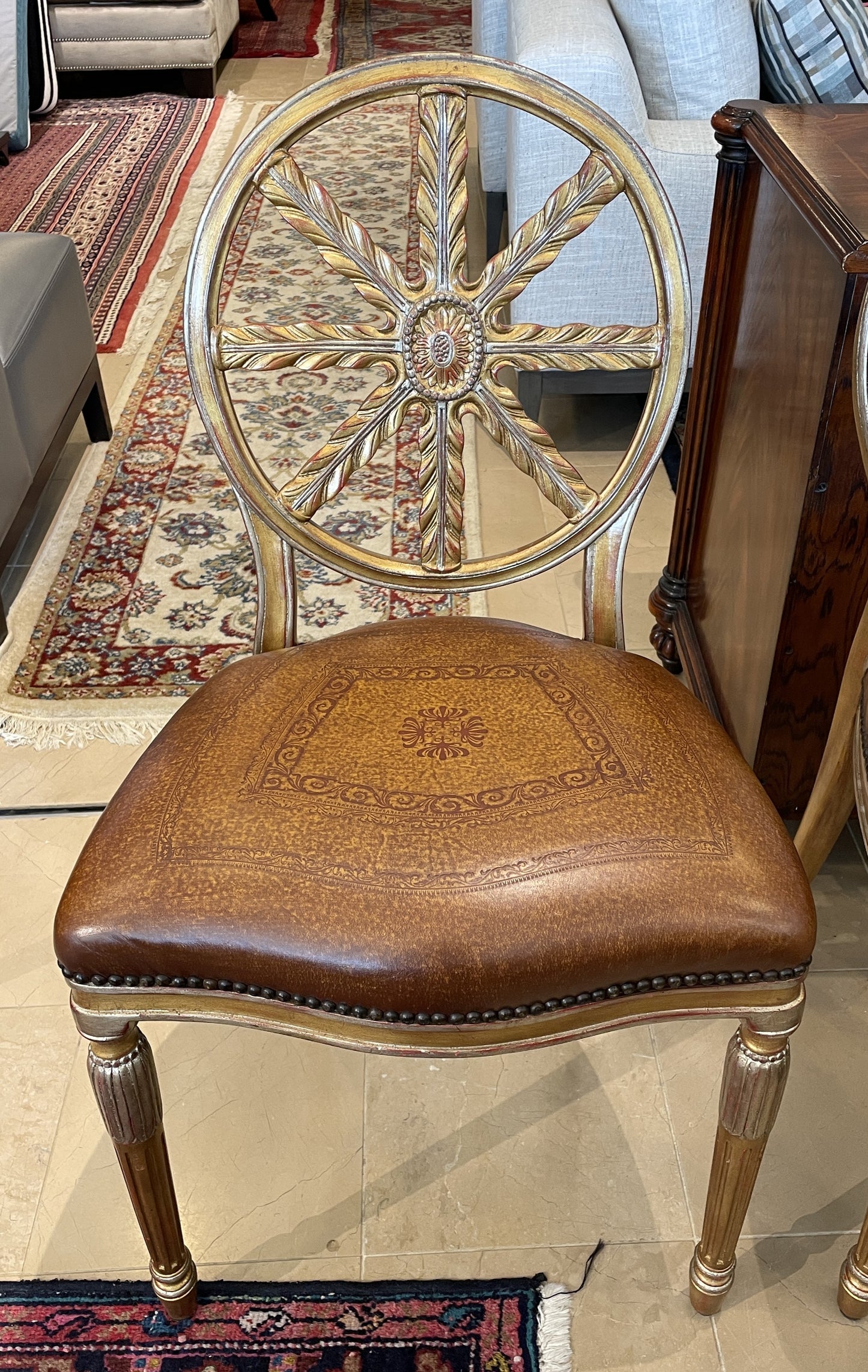 Theodore Alexander Hollywood Regency Gilt Music Chair (Two available 0N5003 and 0N5004)