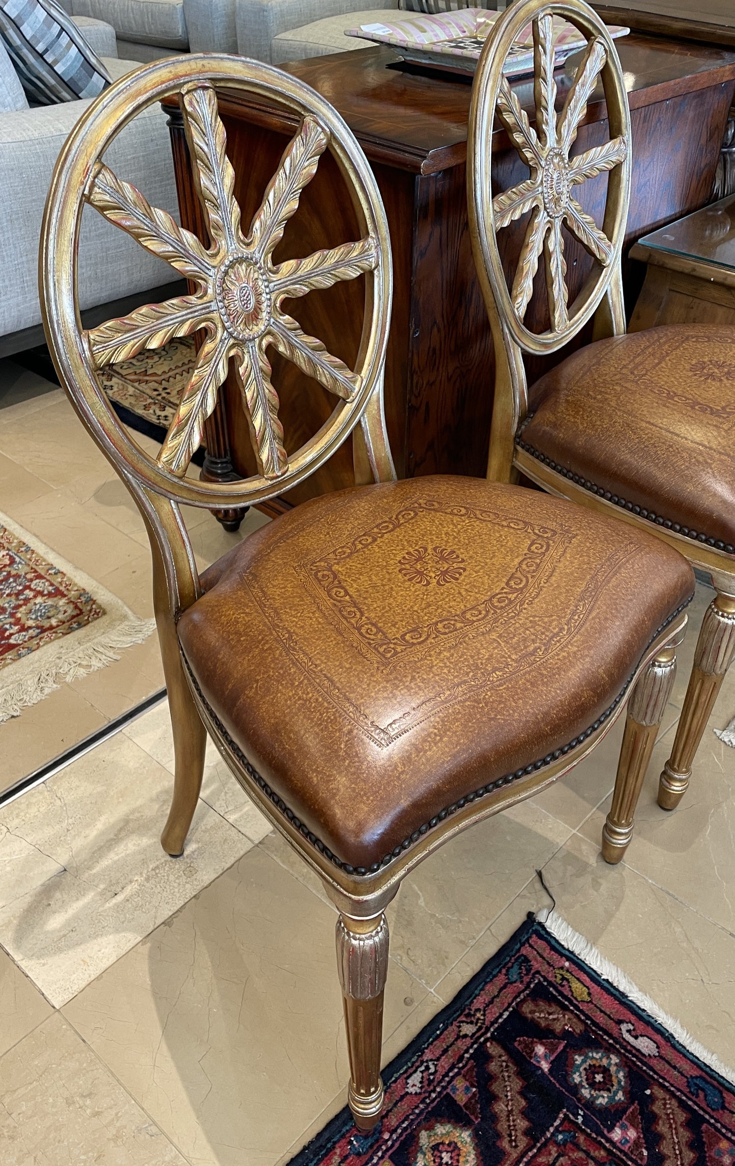 Theodore Alexander Hollywood Regency Gilt Music Chair (Two available 0N5003 and 0N5004)
