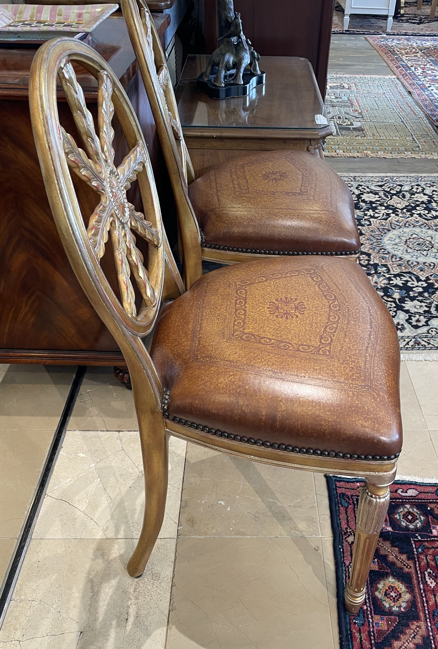 Theodore Alexander Hollywood Regency Gilt Music Chair (Two available 0N5003 and 0N5004)