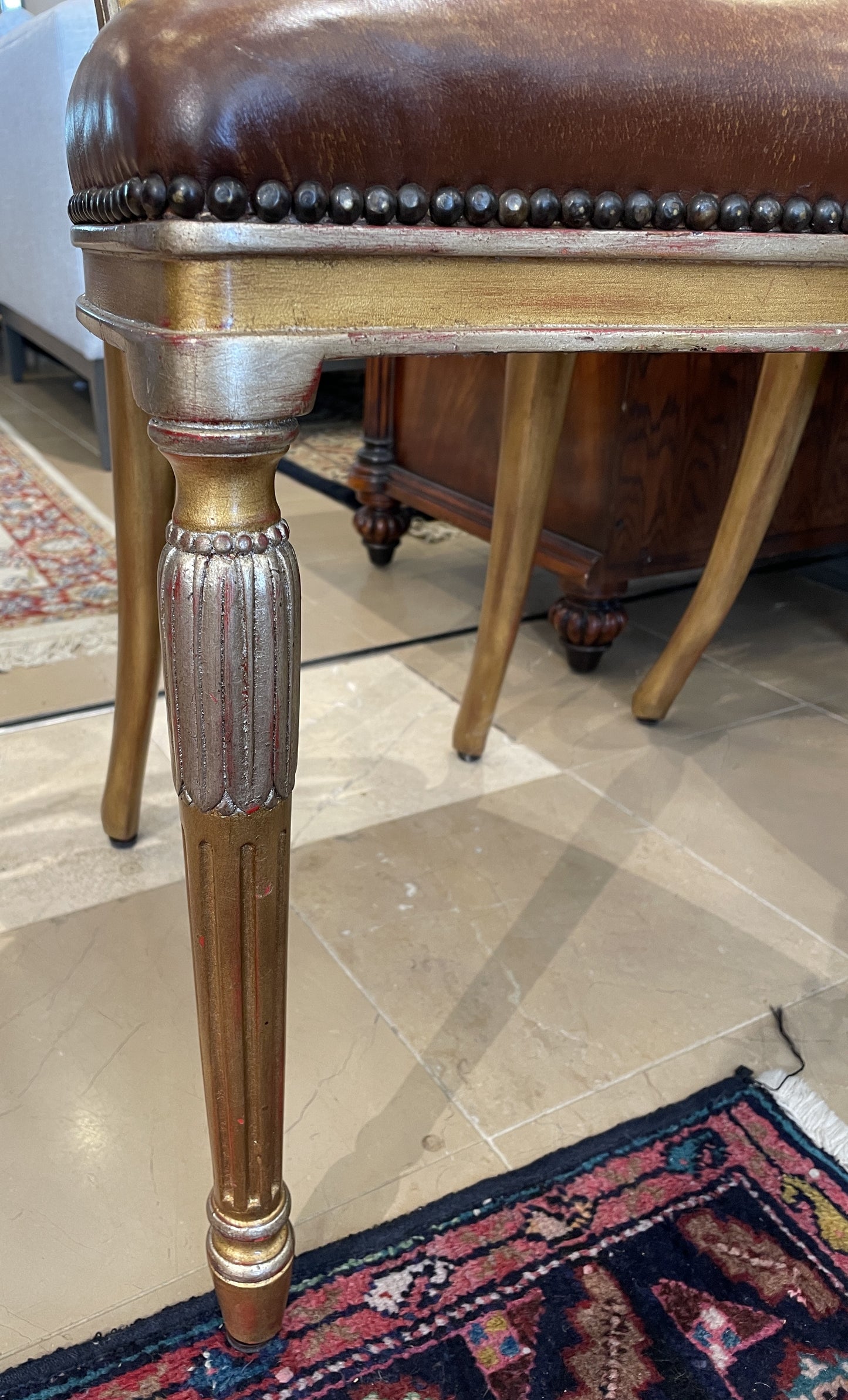 Theodore Alexander Hollywood Regency Gilt Music Chair (Two available 0N5003 and 0N5004)