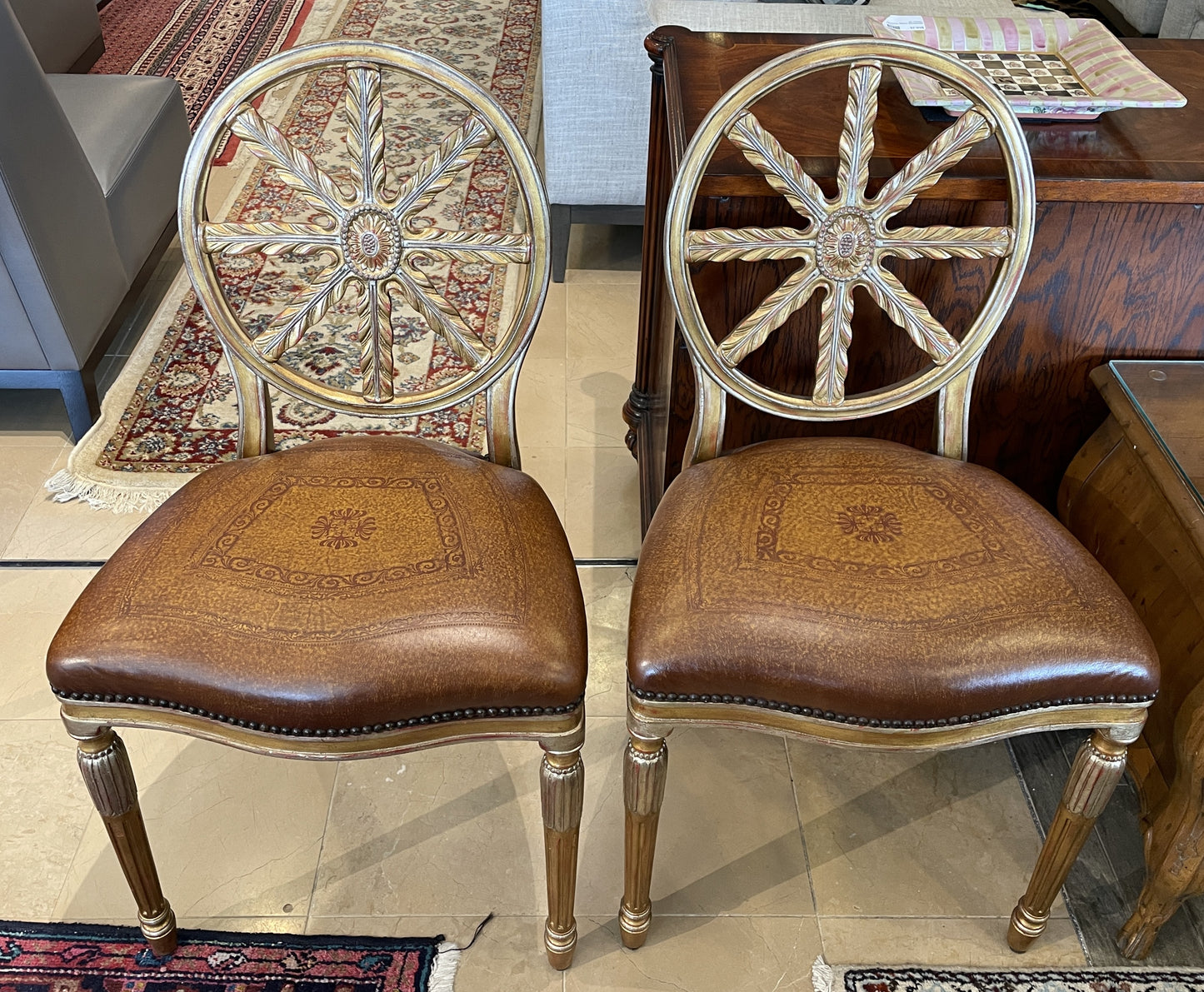 Theodore Alexander Hollywood Regency Gilt Music Chair (Two available 0N5003 and 0N5004)